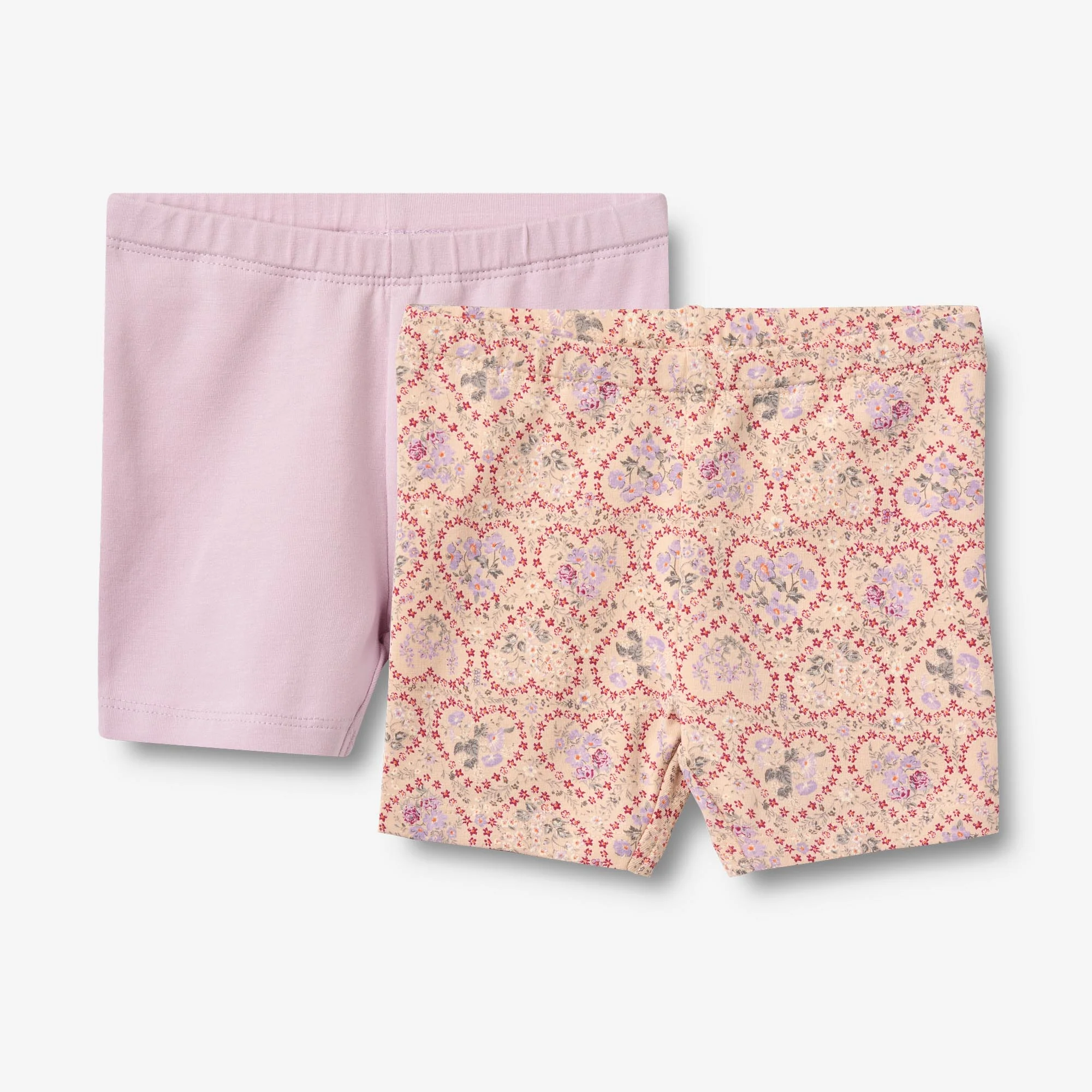 2 bike shorts Anne - magenta heart flowers
