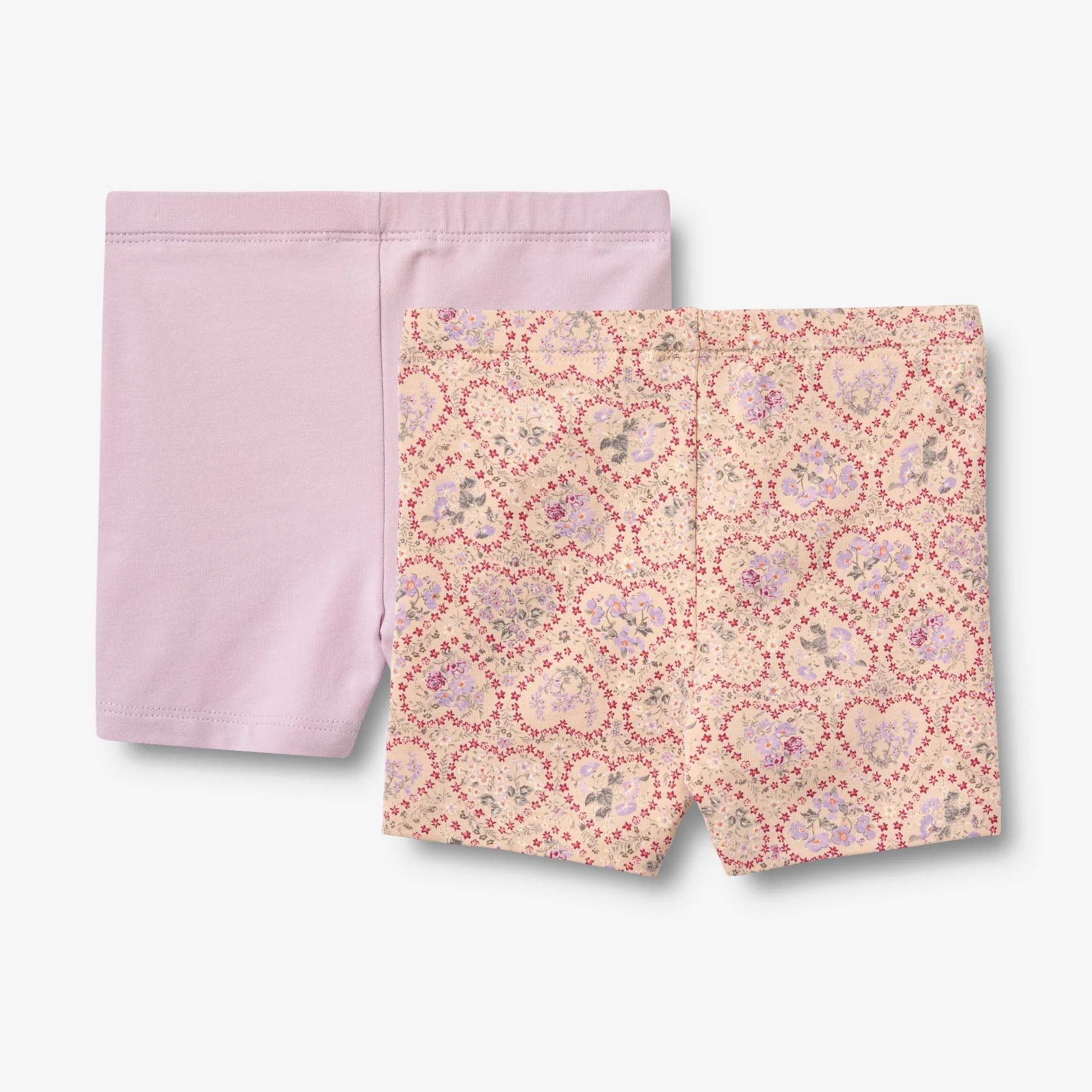 2 bike shorts Anne - magenta heart flowers - Image 2