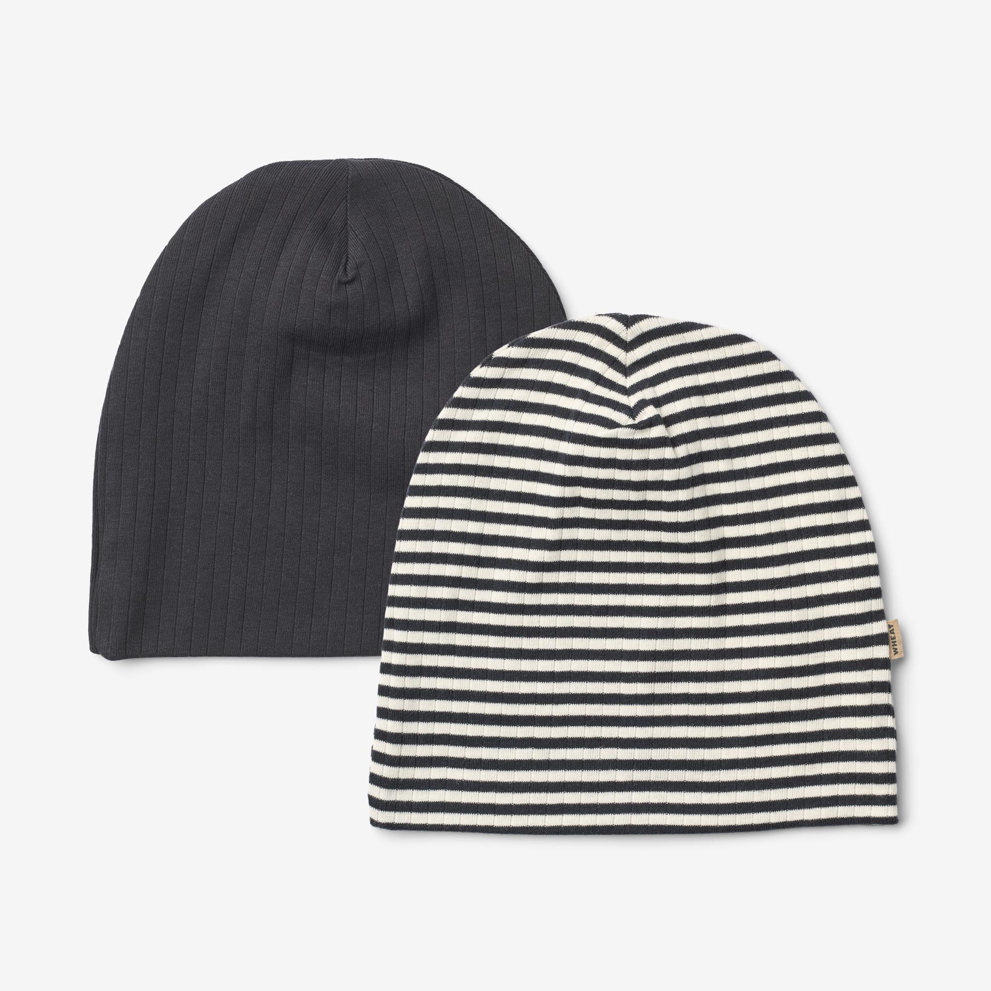 2 Hat Soft Aidan - navy rib stripe