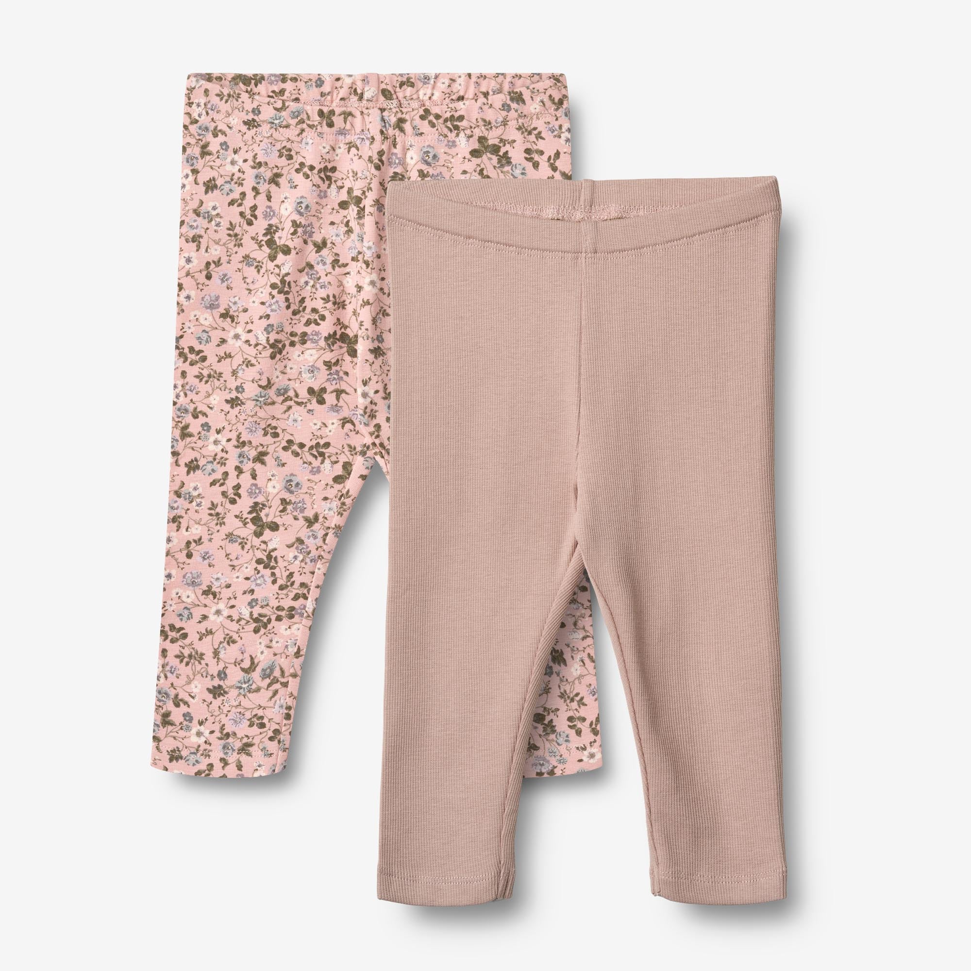 2 Leggings Jules - rose powder flowers