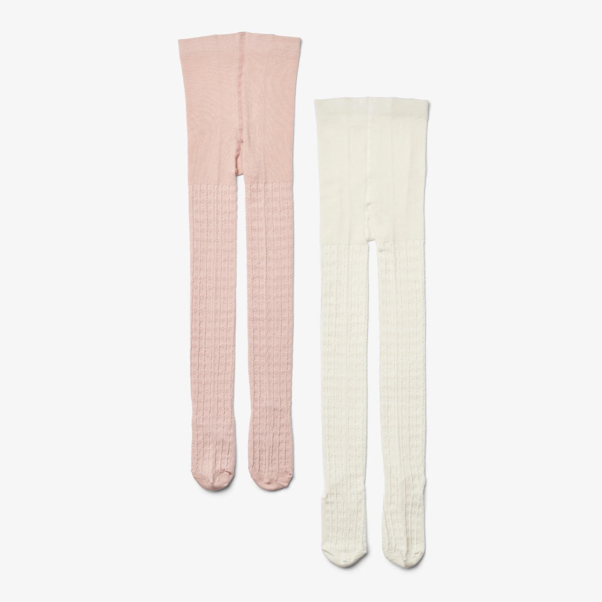 2 pk Izzy pointelle tights - powder - Image 2