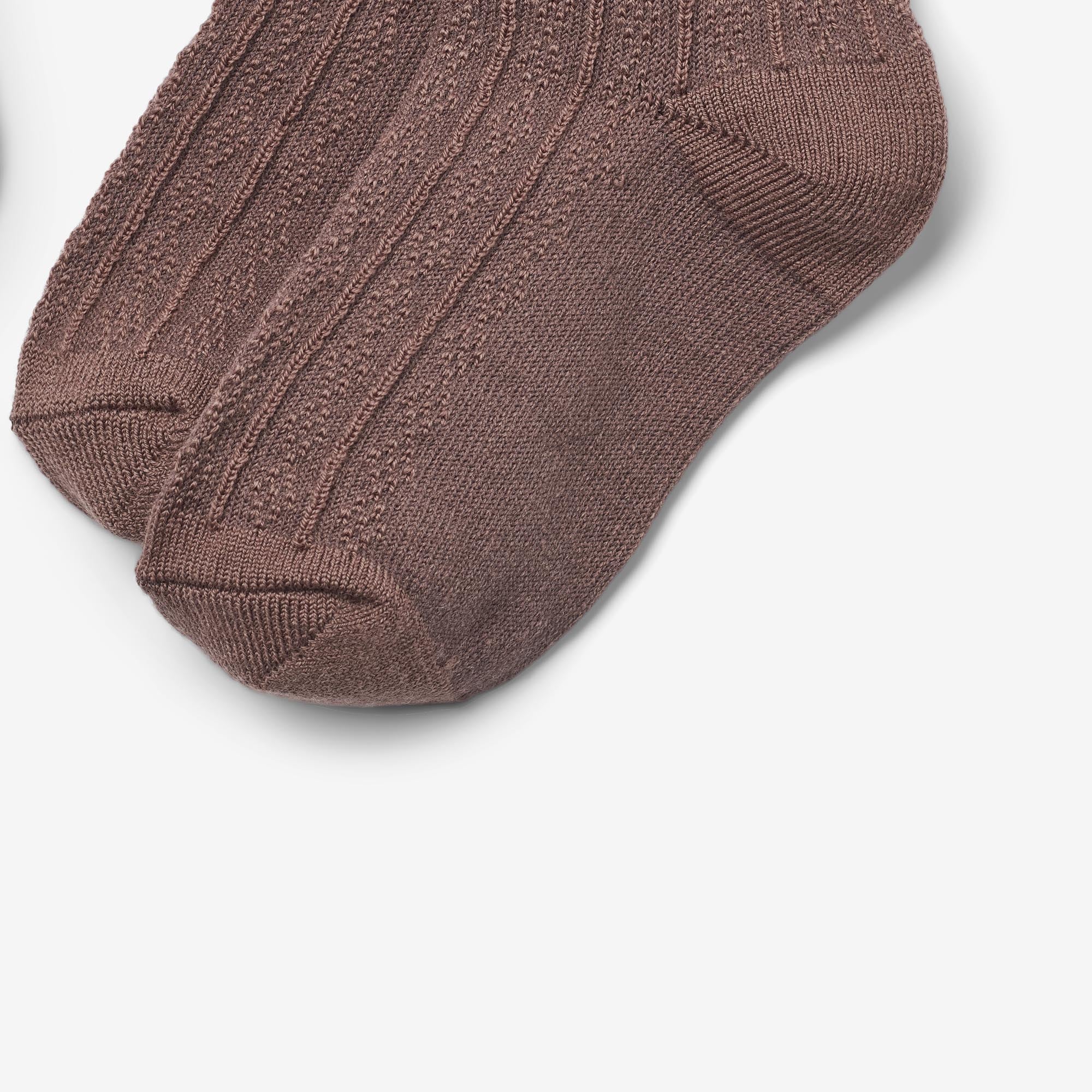 2 pk Wool Lace Socks Nora - shadow brown - Image 2