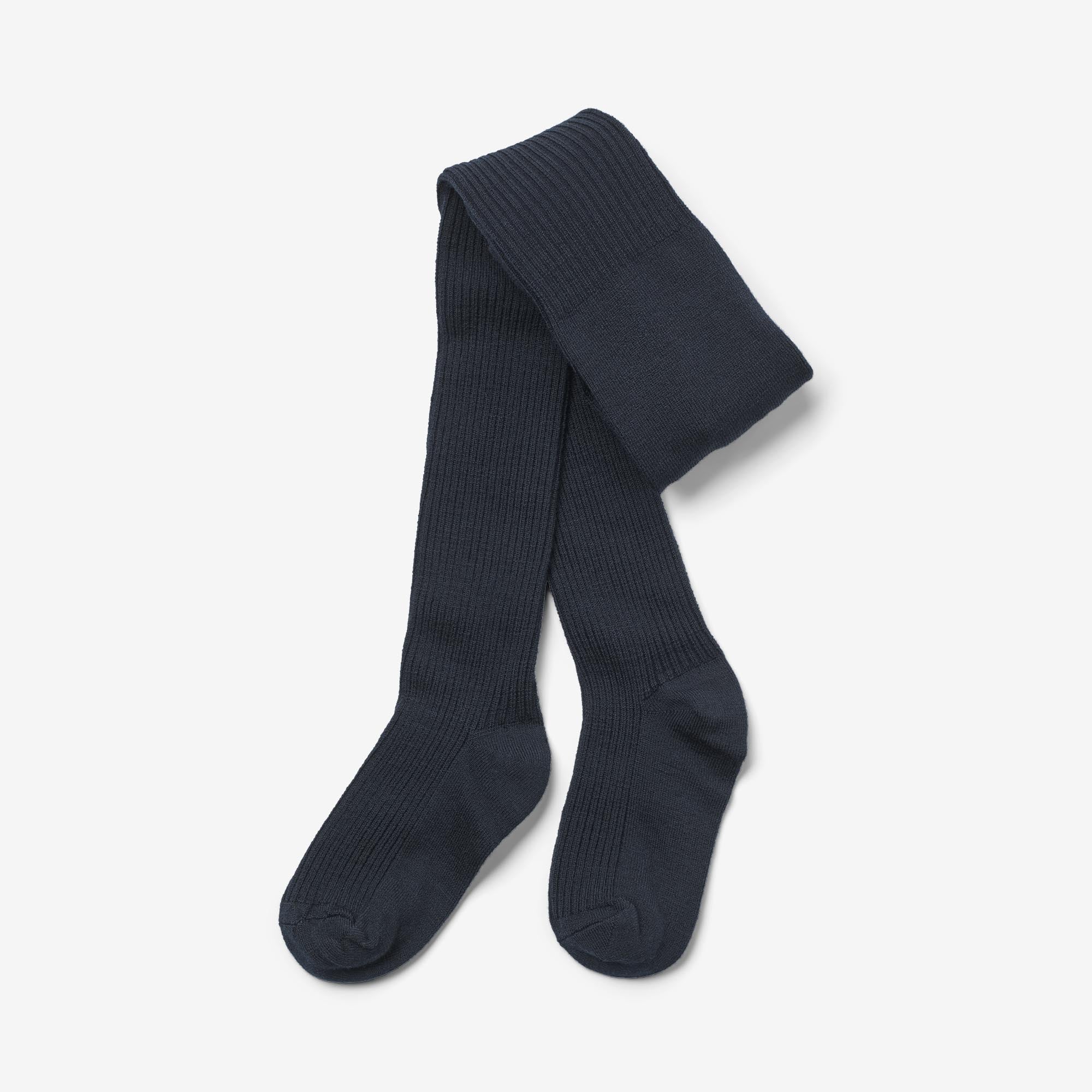 2 pk Wool Rib Tights Robin - navy - Image 3