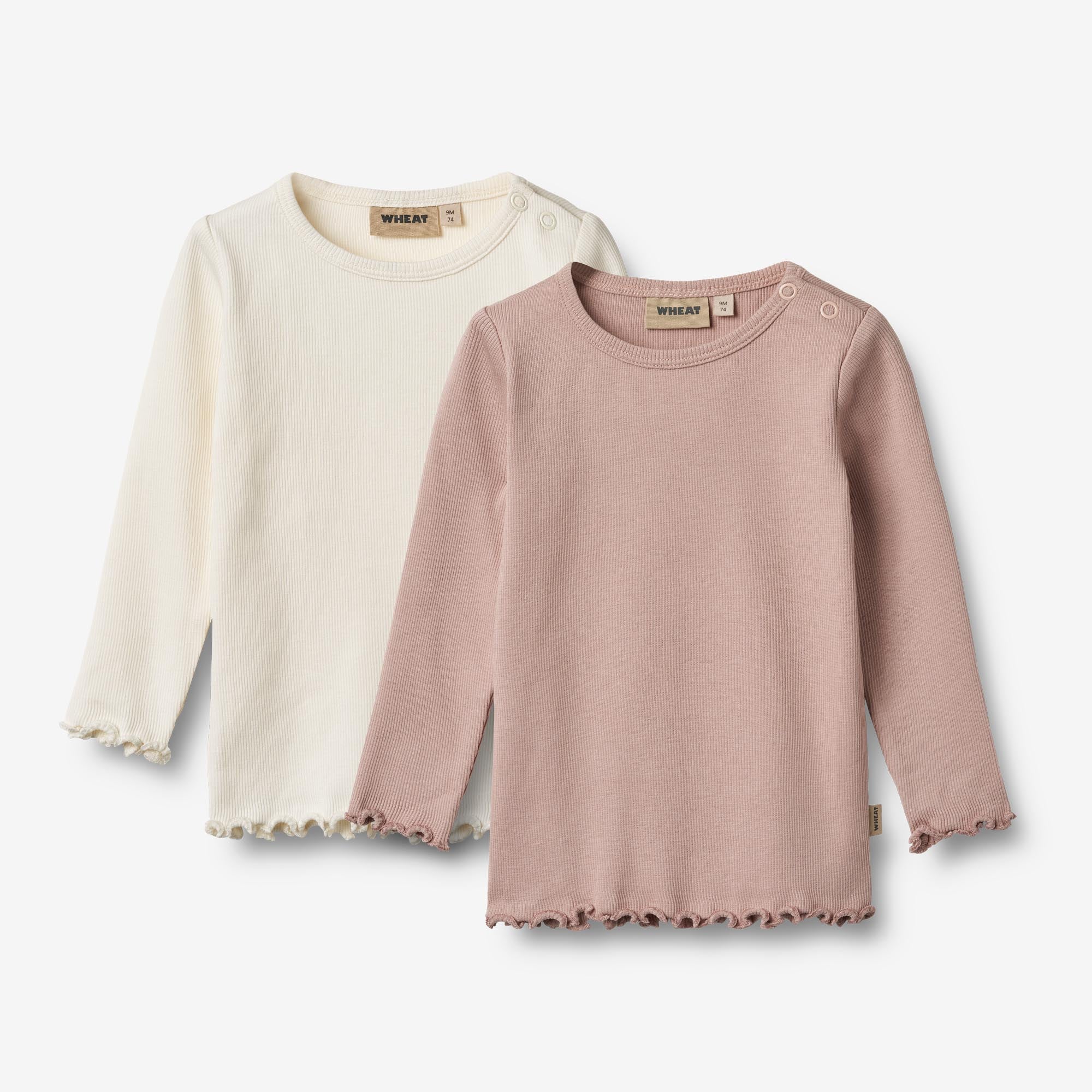 2 Rib T-shirt L/S Ida - rose powder