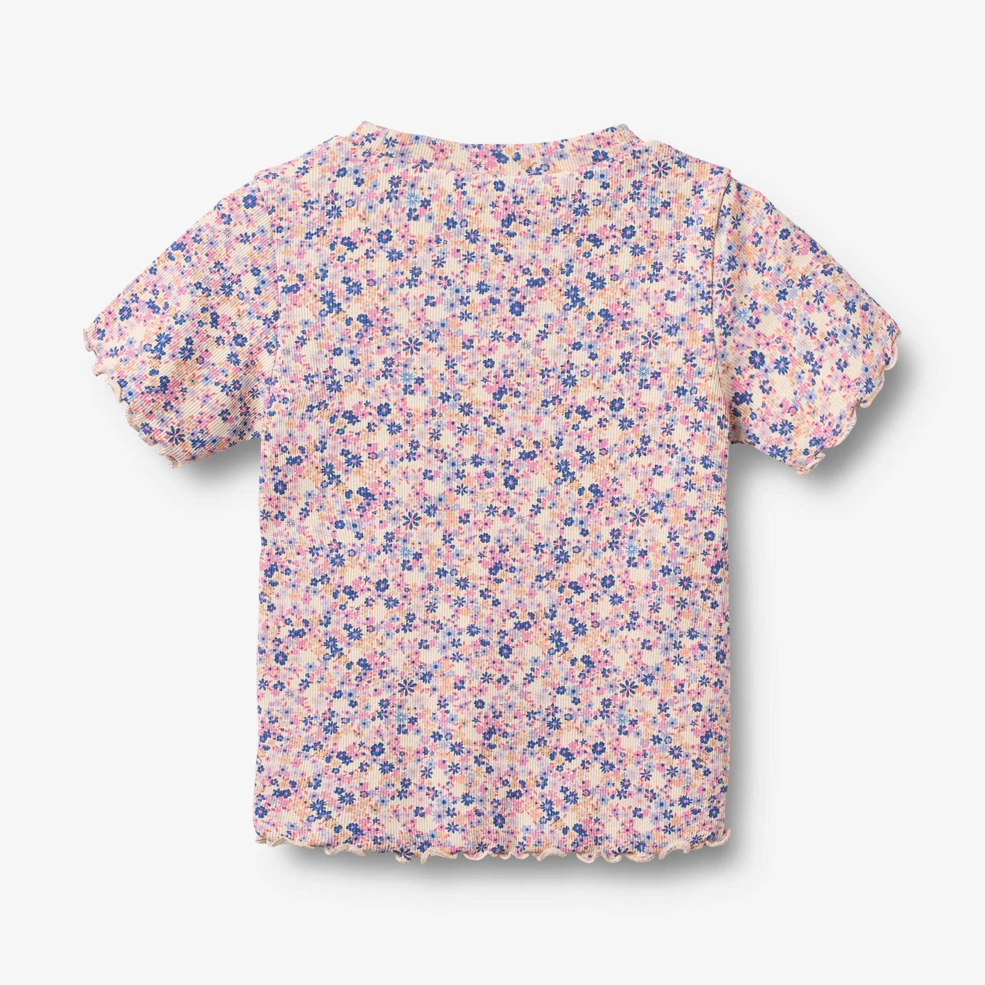 2 Rib T-shirt S/S Alicia - pink blue flowers - Image 6