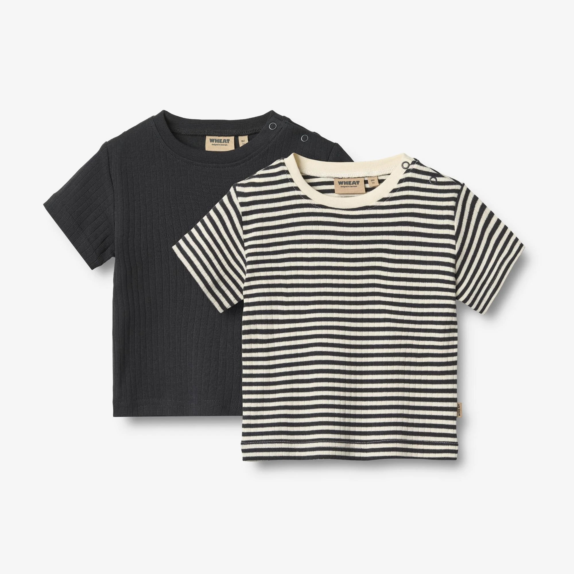 2 Rib T-shirt S/S Fabian - navy rib stripe