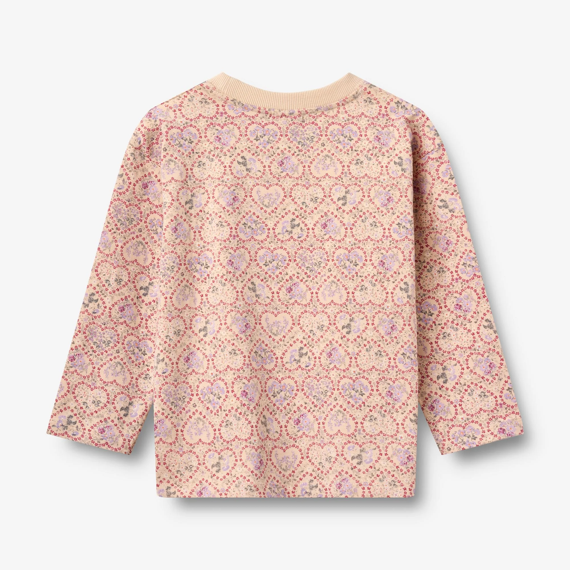 2 T-shirt L/S Dixie - magenta heart flowers - Image 4