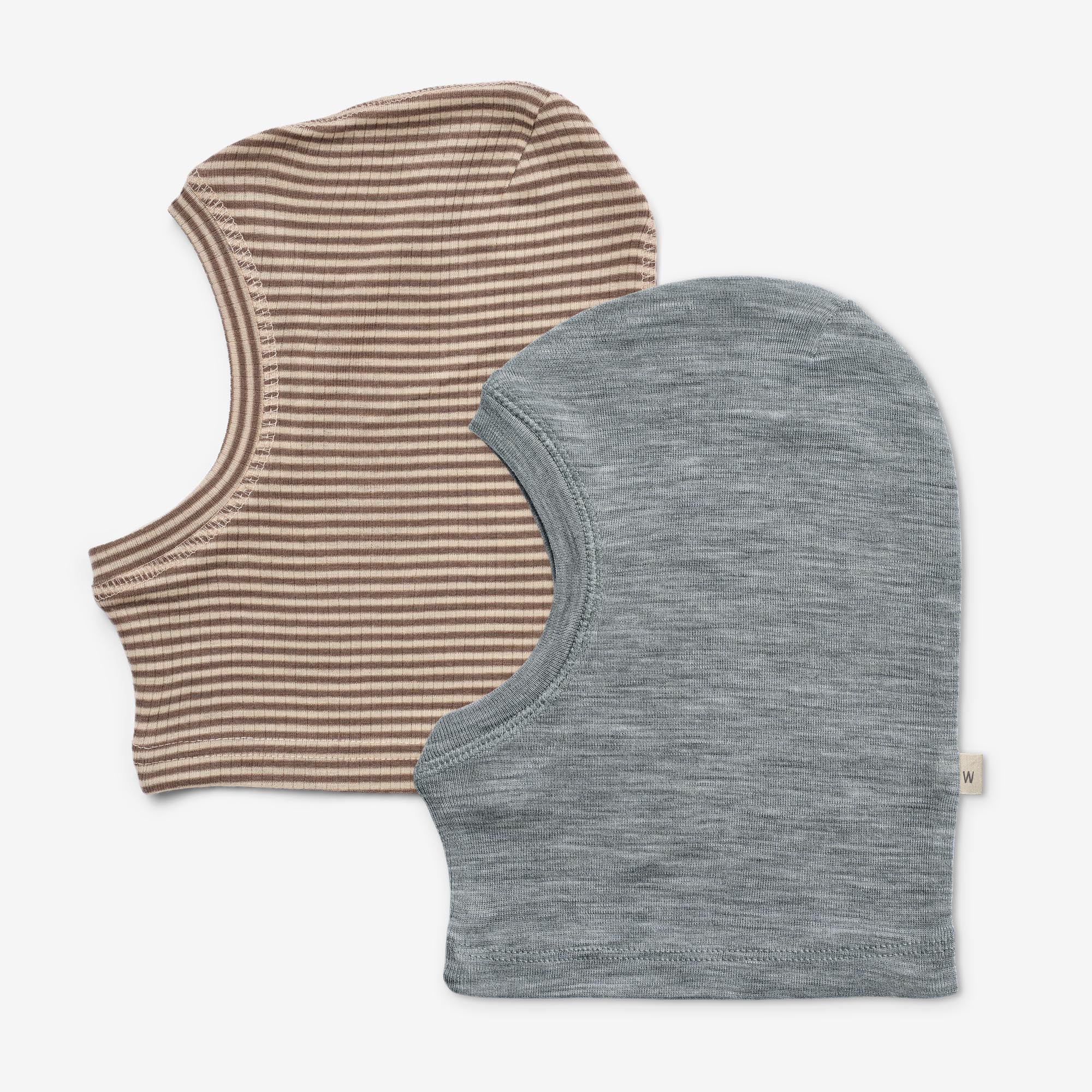 2 Wool Balaclava Kim - wood stripe