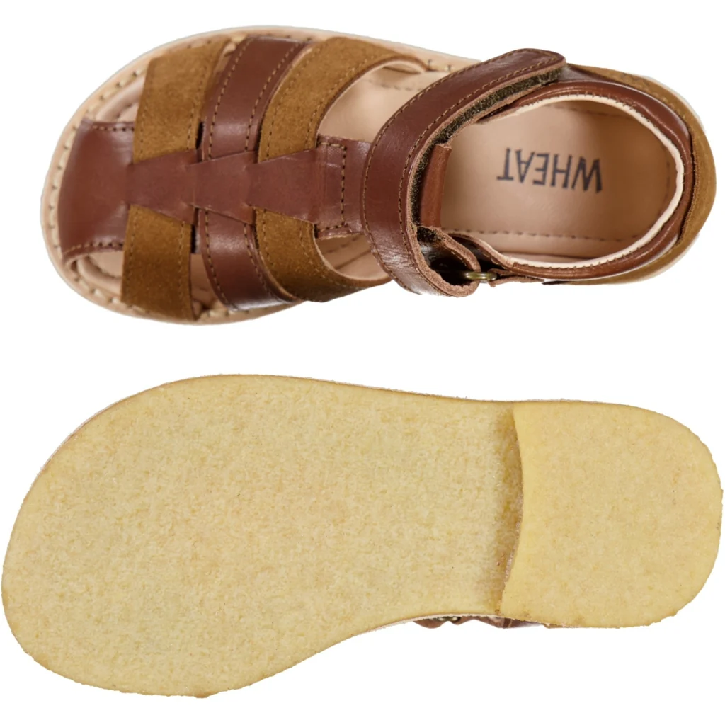 Bailey sandal suede stripes - cognac - Image 3