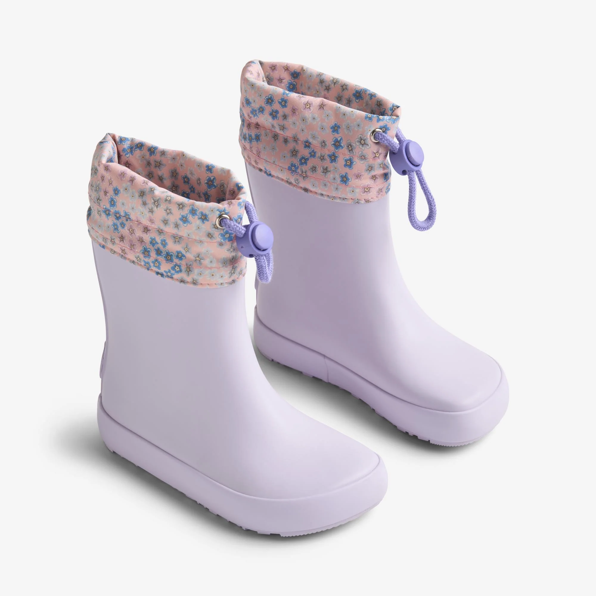 Barefoot Rubber Boot Zerro - powder blue flowers