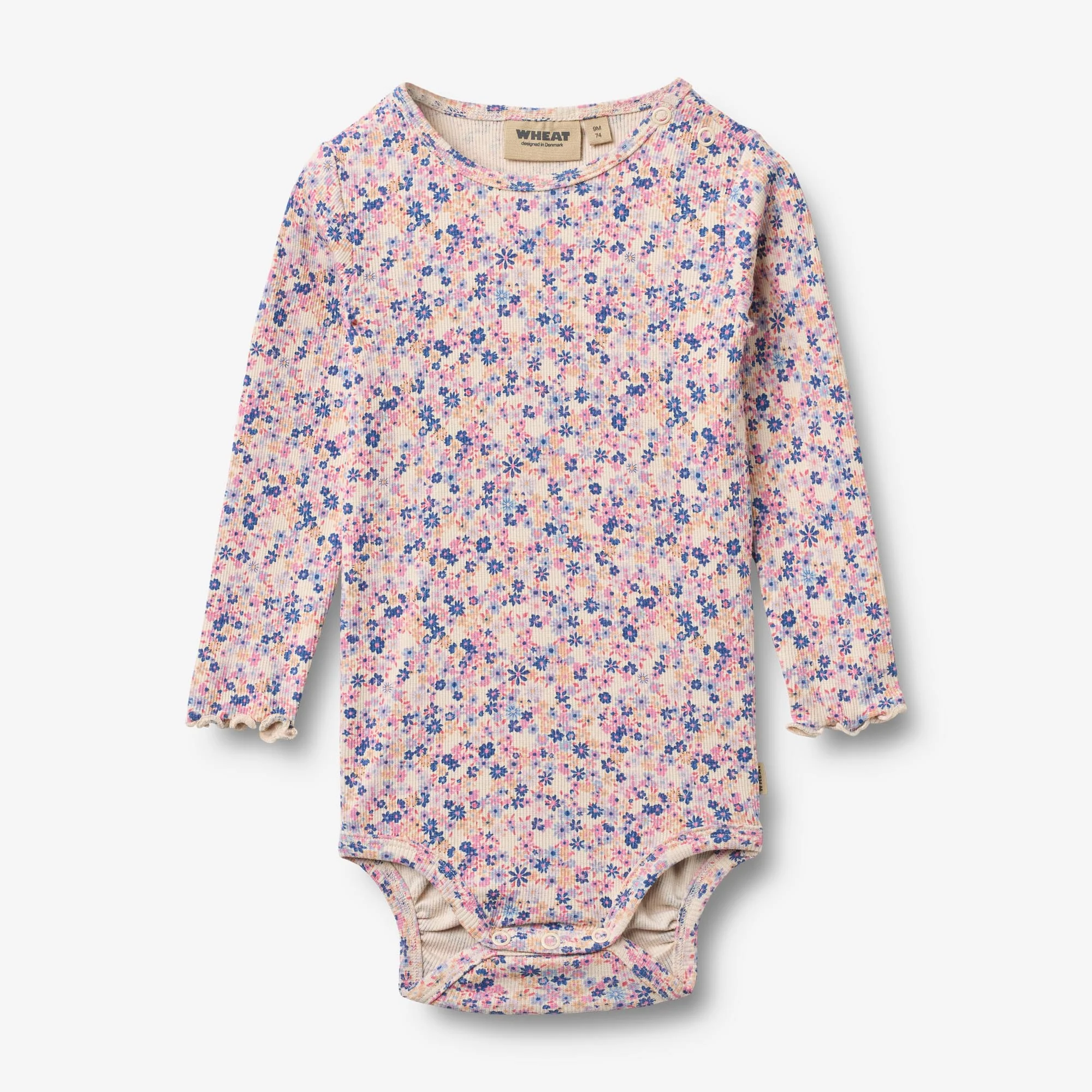 Body L/S Rie - pink blue flowers