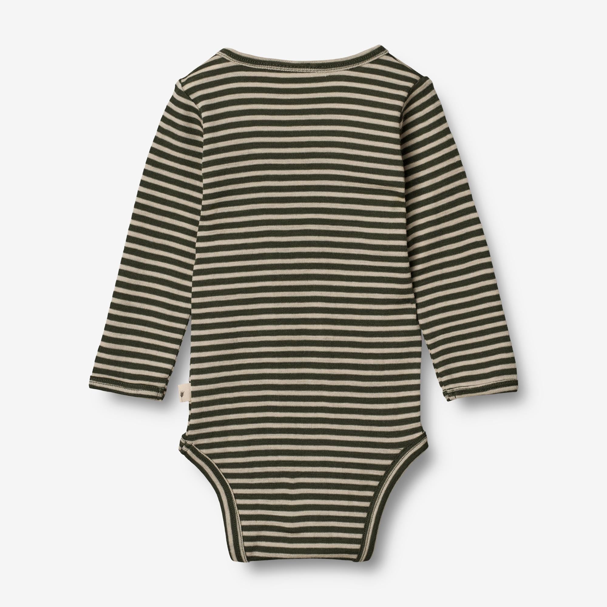 Body Plain Wool LS | Baby - green stripe - Image 2