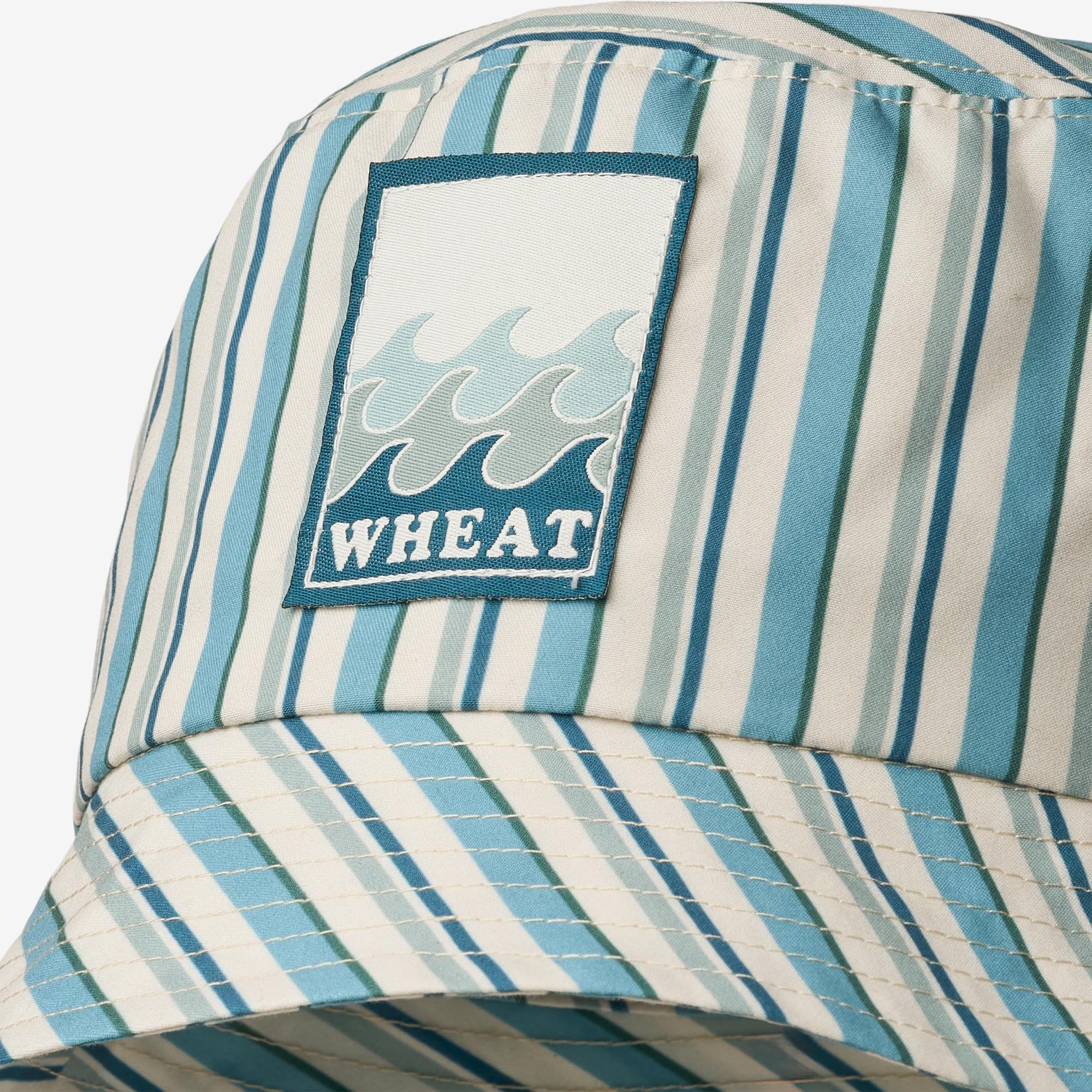Bucket Hat Tilo Badge - aqua stripe - Image 3