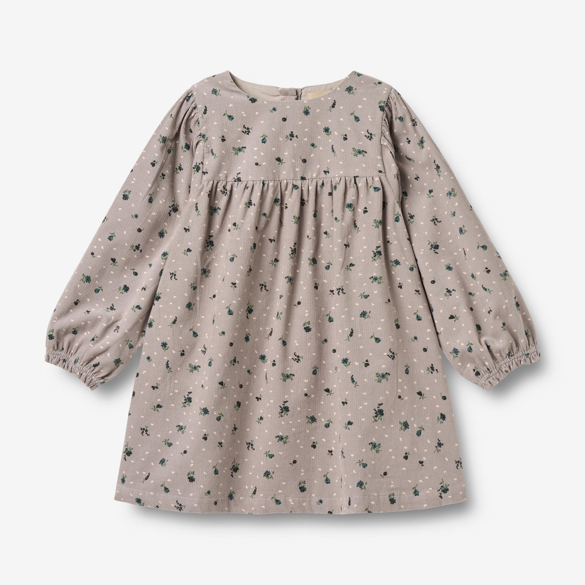 Dress L/S Elvira - dusty purple flower hearts