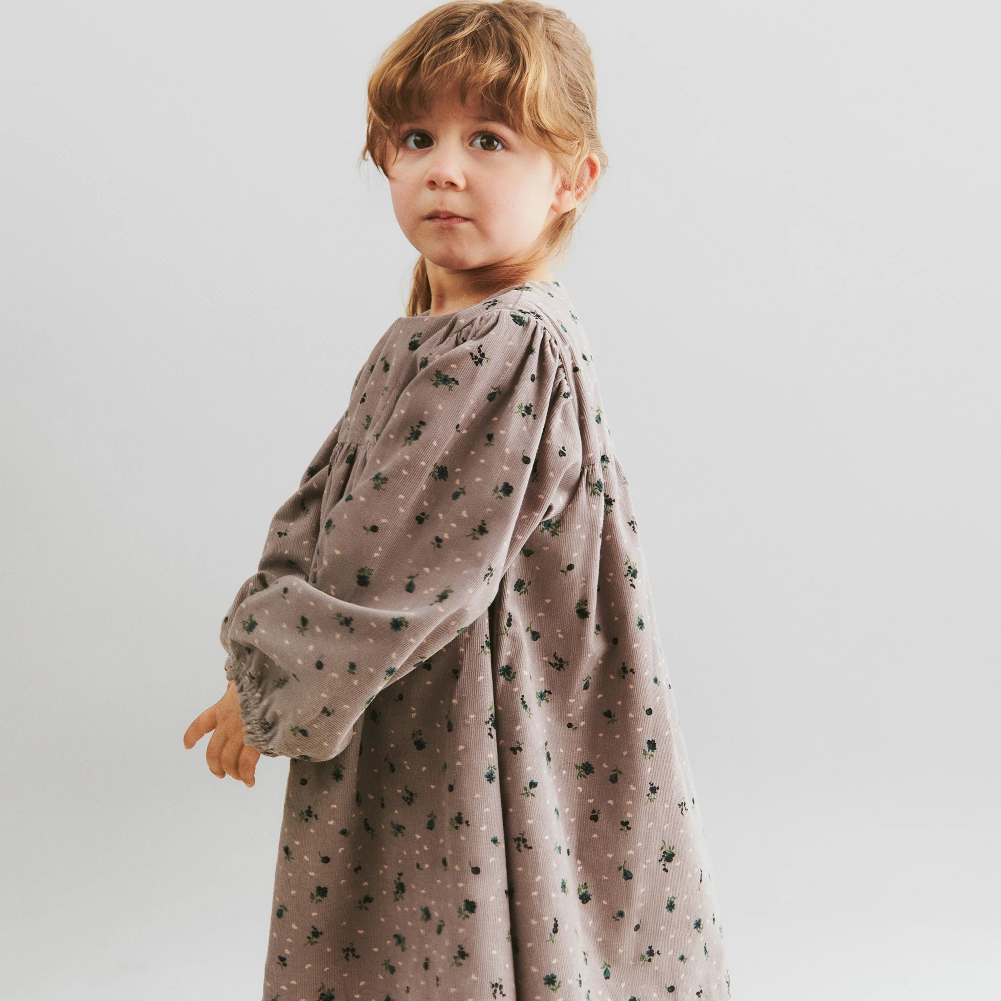 Dress L/S Elvira - dusty purple flower hearts - Image 2