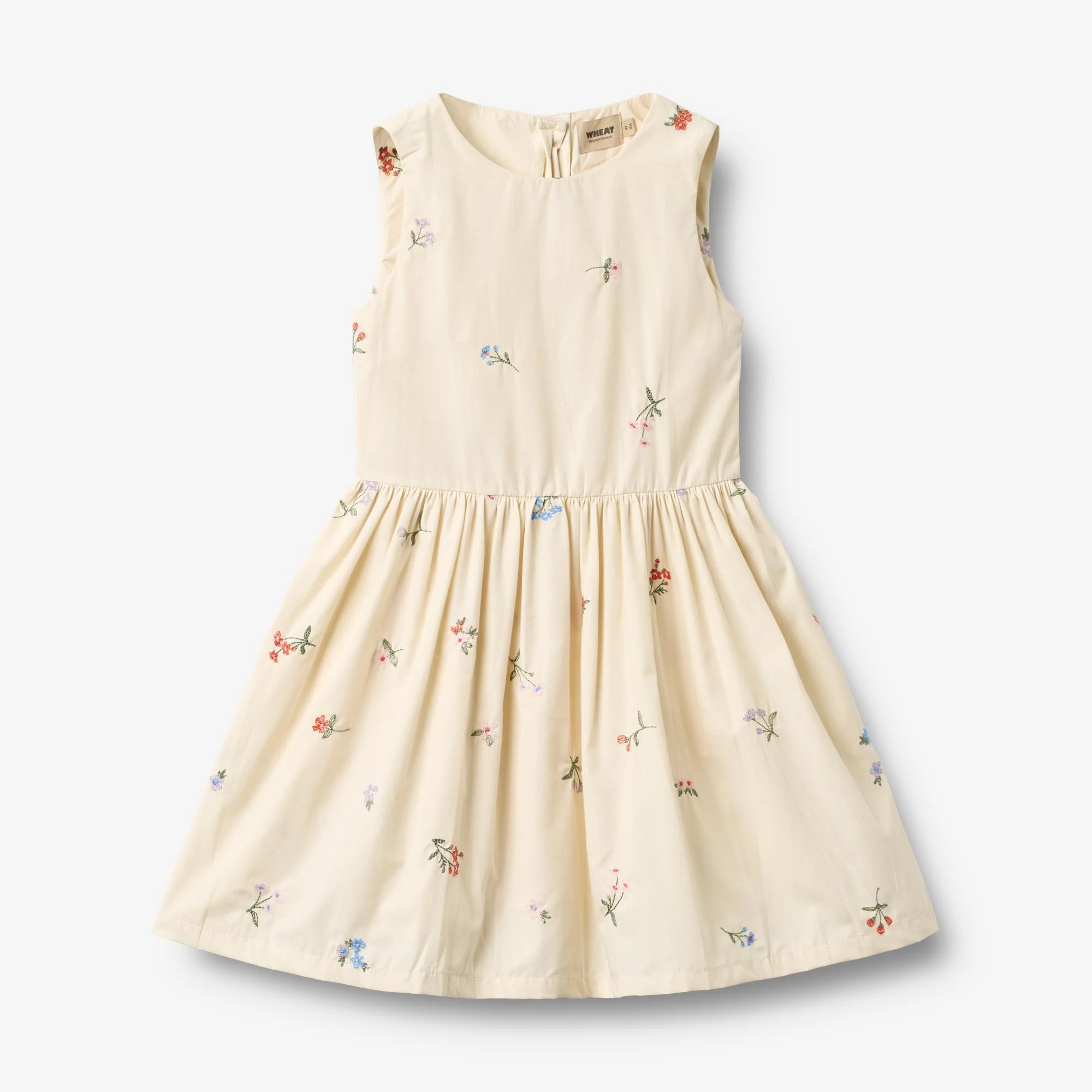 Dress Thelma - ivory embroidery flowers