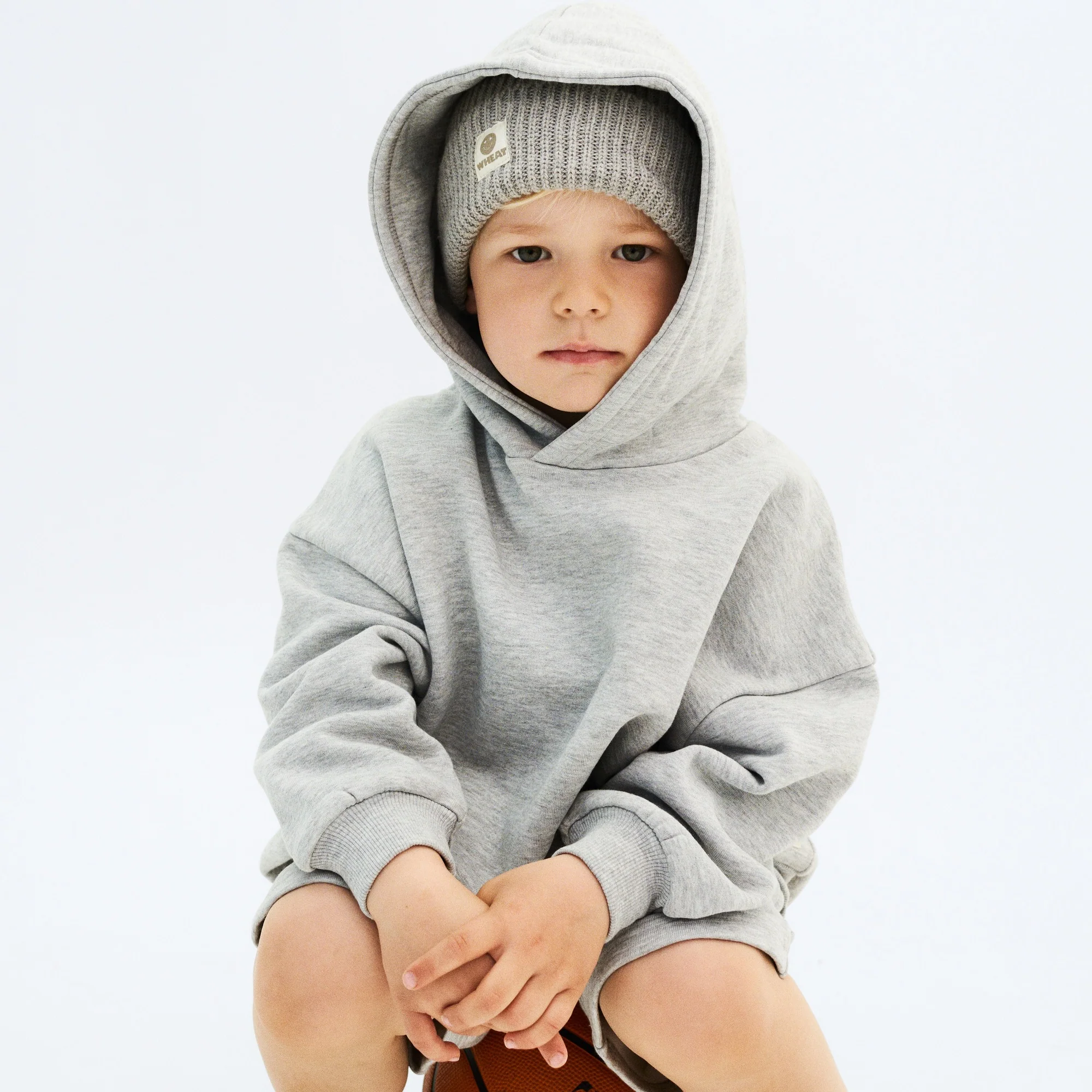 Wheat x Pernille Teisbæk | Hoodie Bonno - grey melange - Image 8