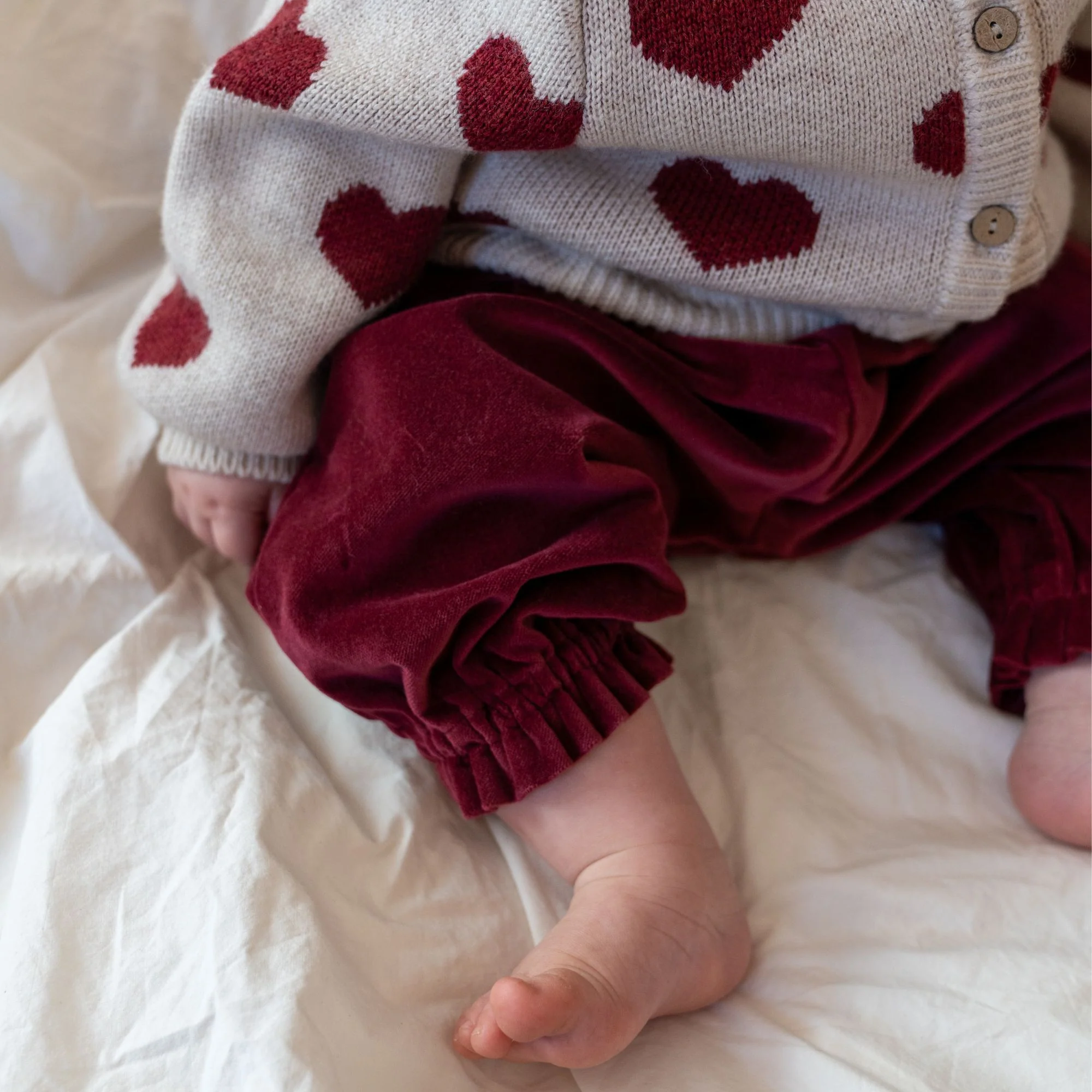Jacquard Cardigan Hearts - offwhite melange - Image 5