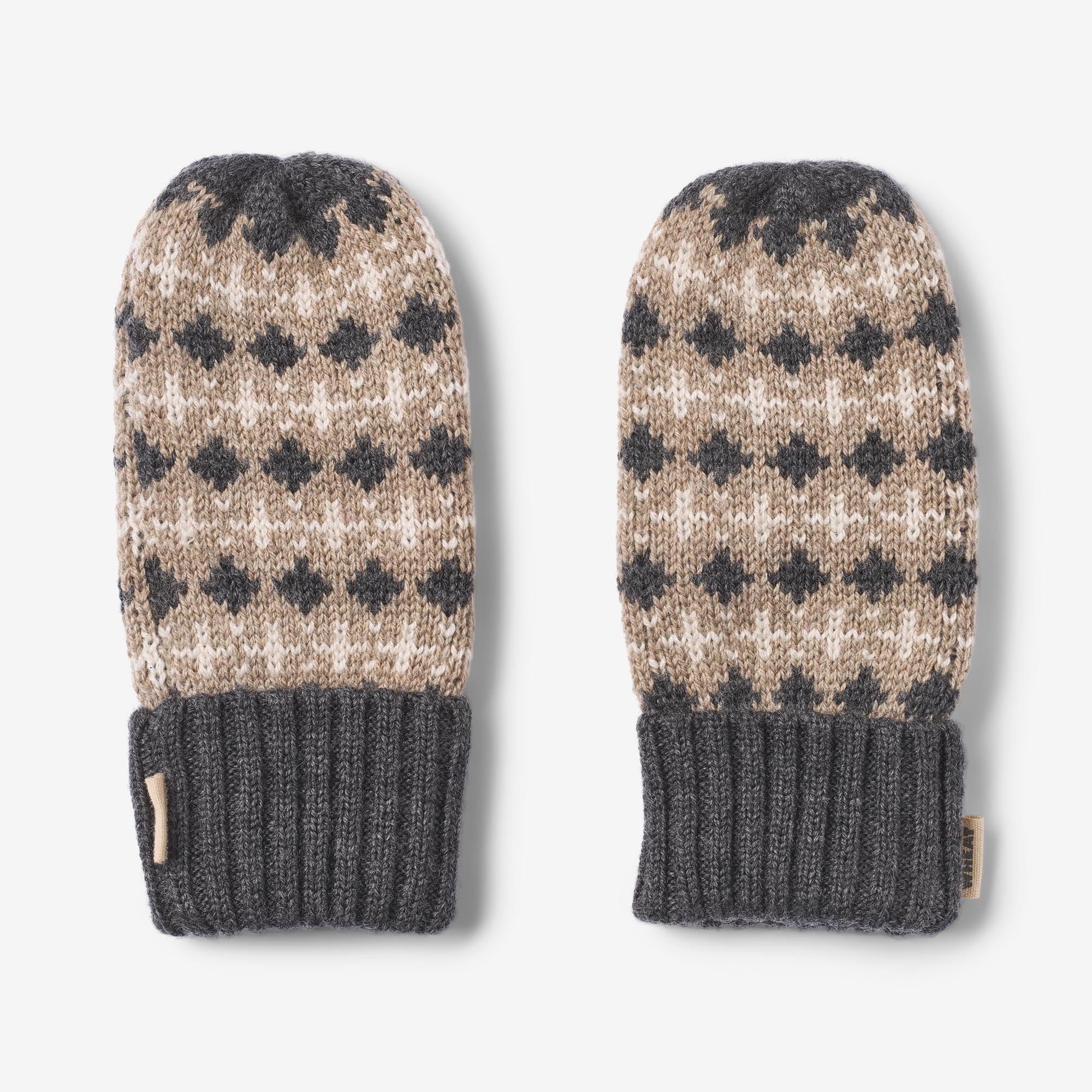 Jacquard Mittens Haansi - charcoal melange