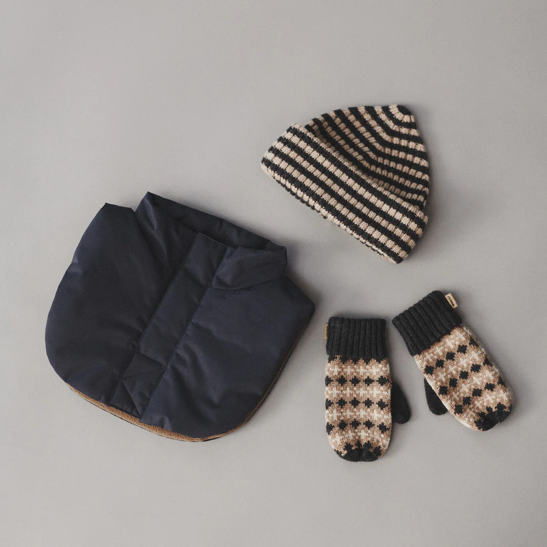 Jacquard Mittens Haansi - charcoal melange - Image 2