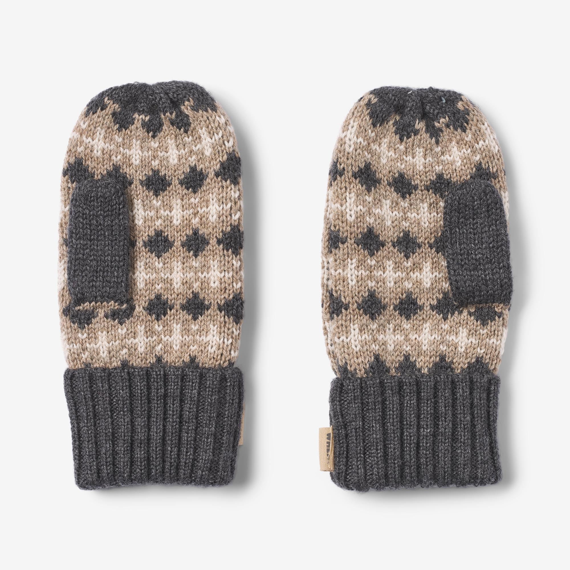 Jacquard Mittens Haansi - charcoal melange - Image 3