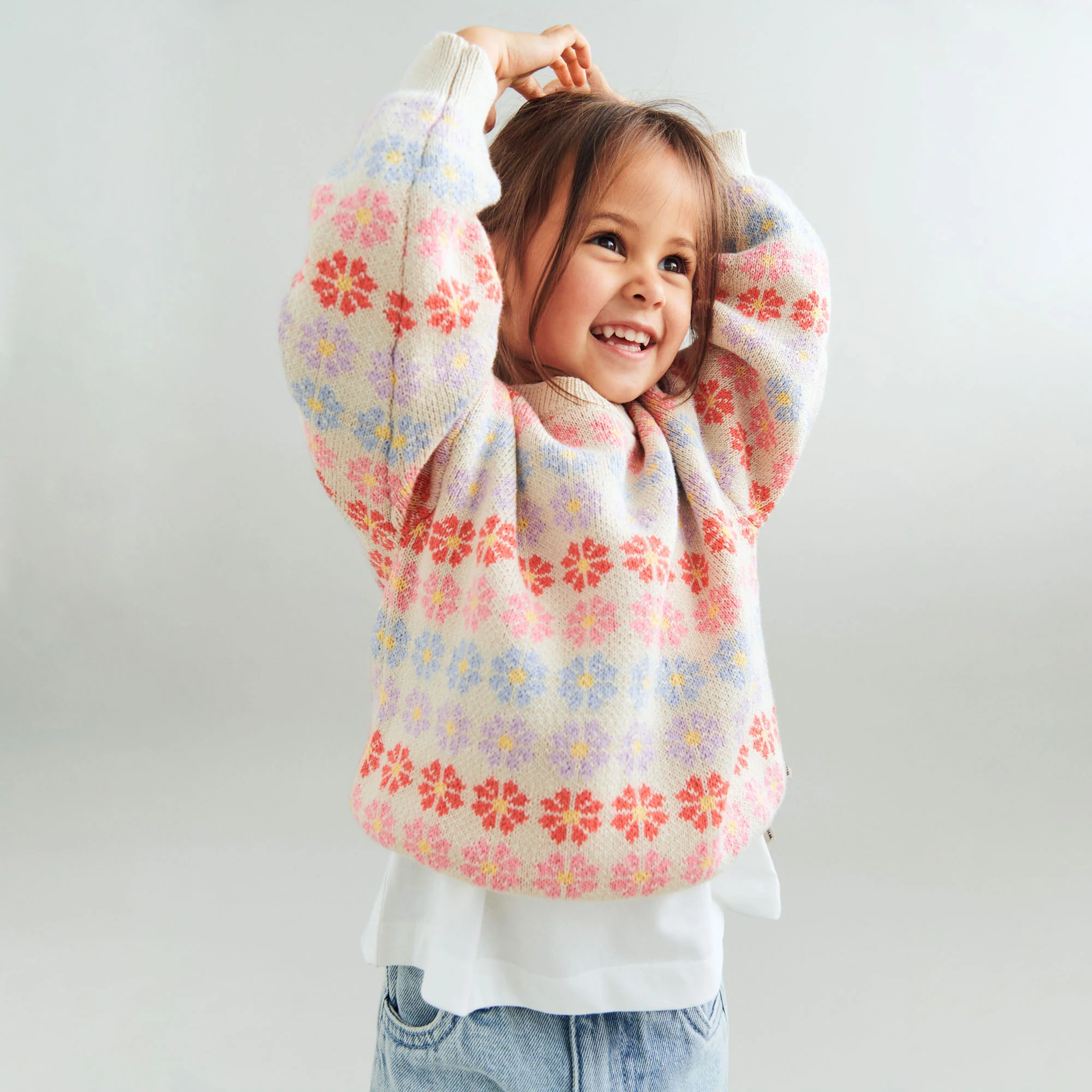 Jacquard Pullover Harlow - sandshell flowers - Image 2