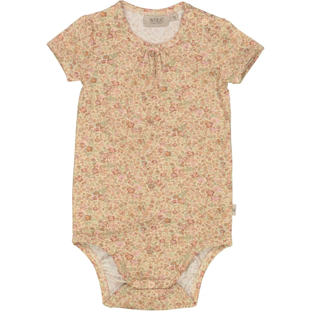 Jersey Body SS - barely beige small flowers