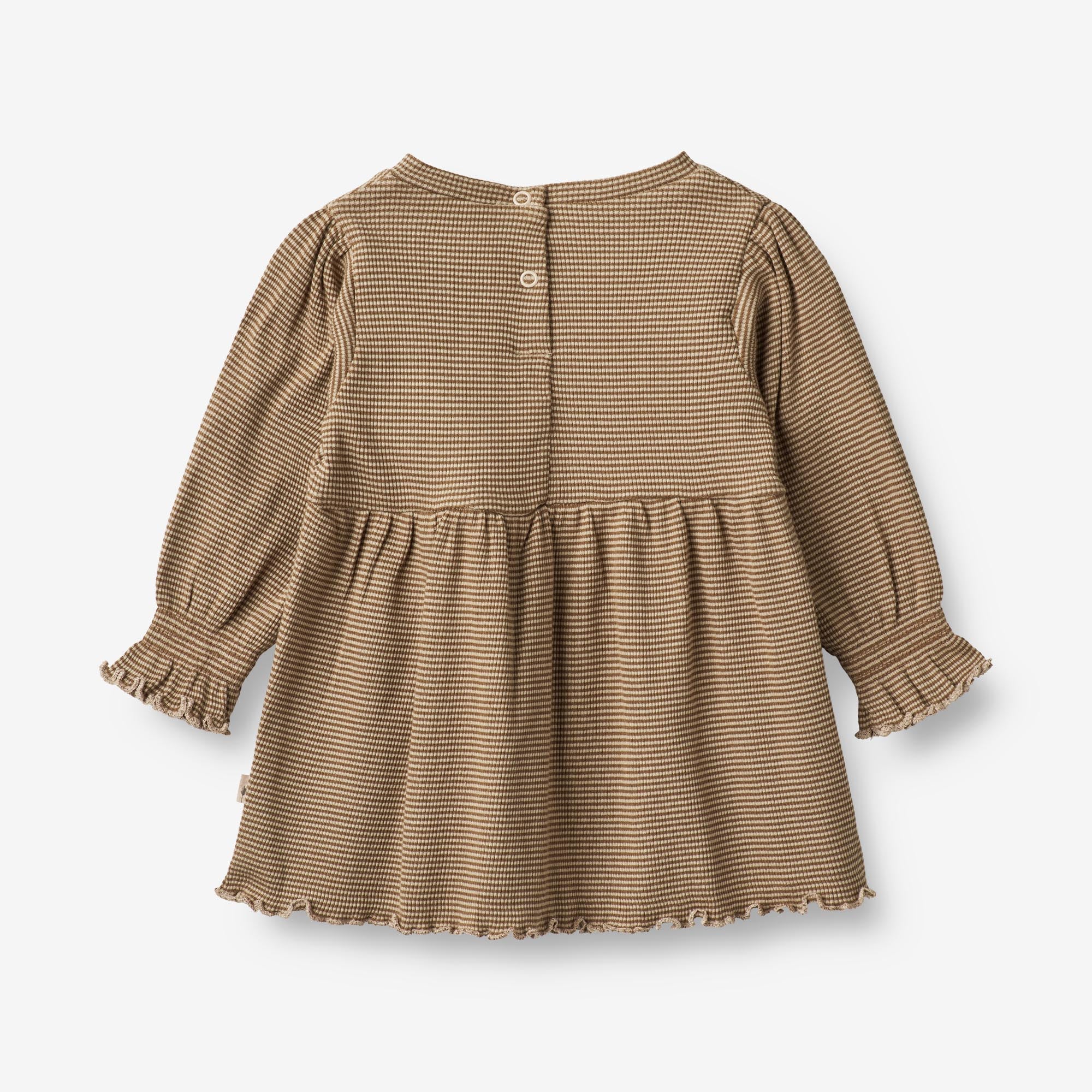 Jersey Dress Eliane | Baby - beige rib stripe - Image 2