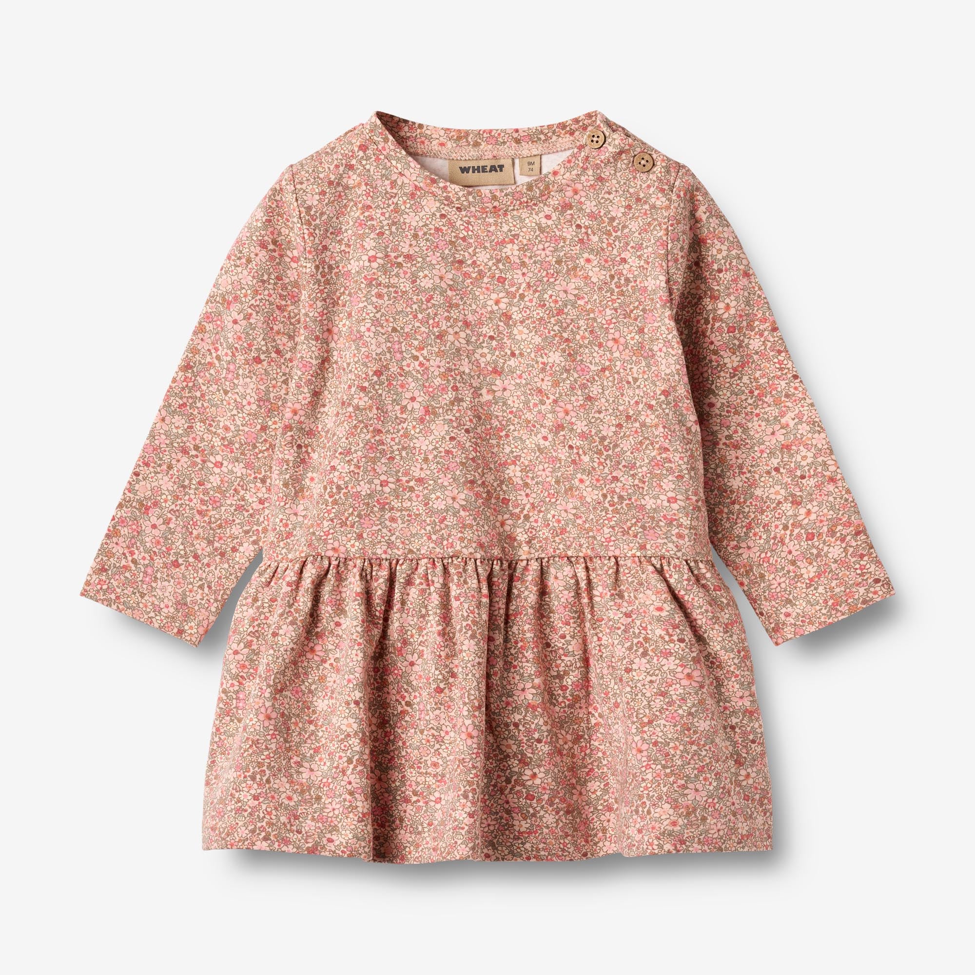 Jersey Dress L/S Bessie - rose dust flower meadow