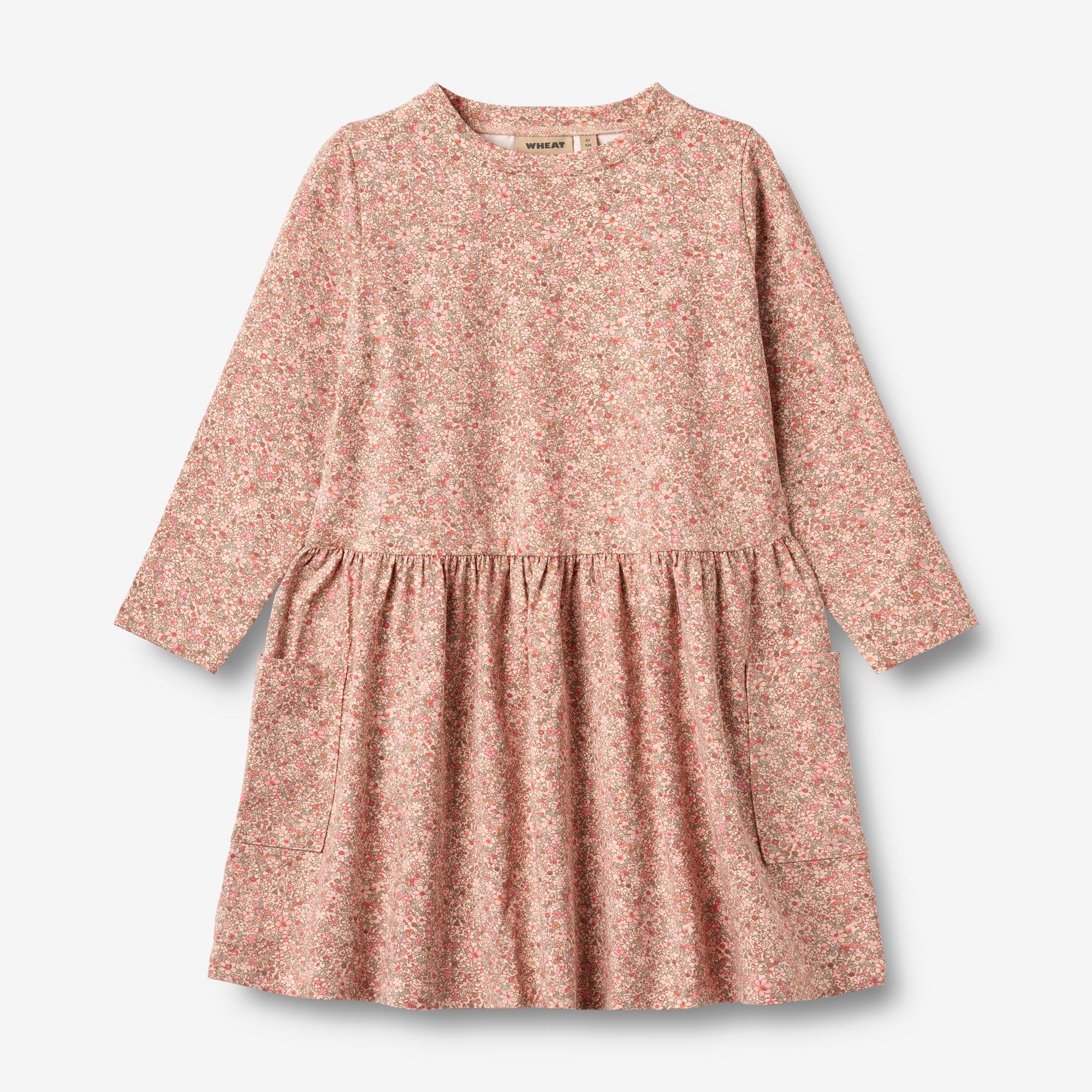Jersey Dress L/S Bessie - rose dust flower meadow