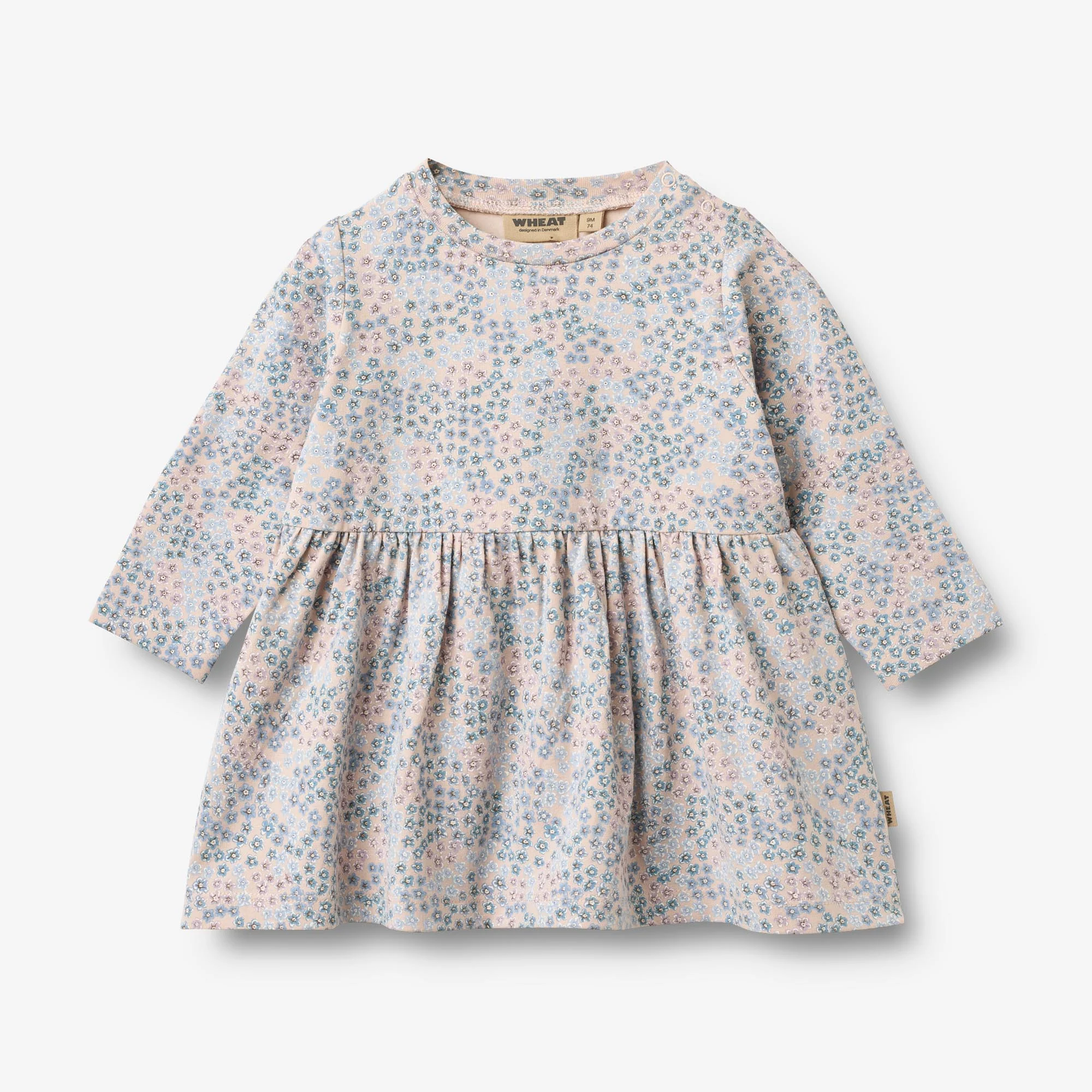 Jersey Dress L/S Sessa - powder blue flowers