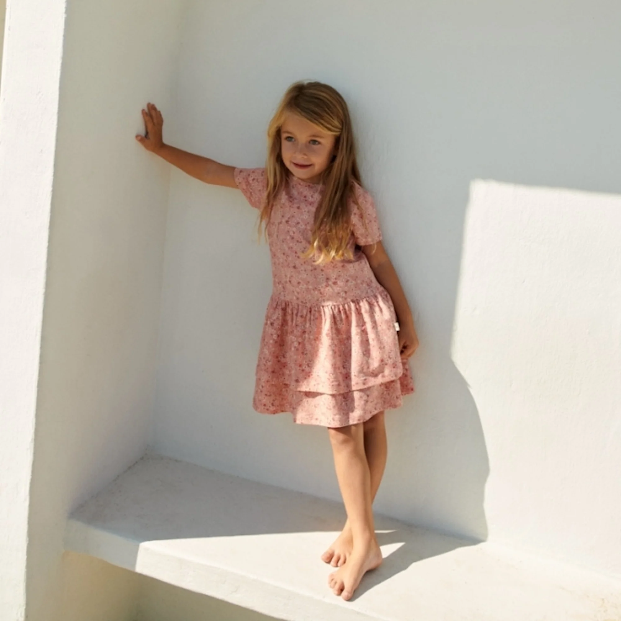 Jersey Dress S/S Johanna - rosette flowers - Image 4
