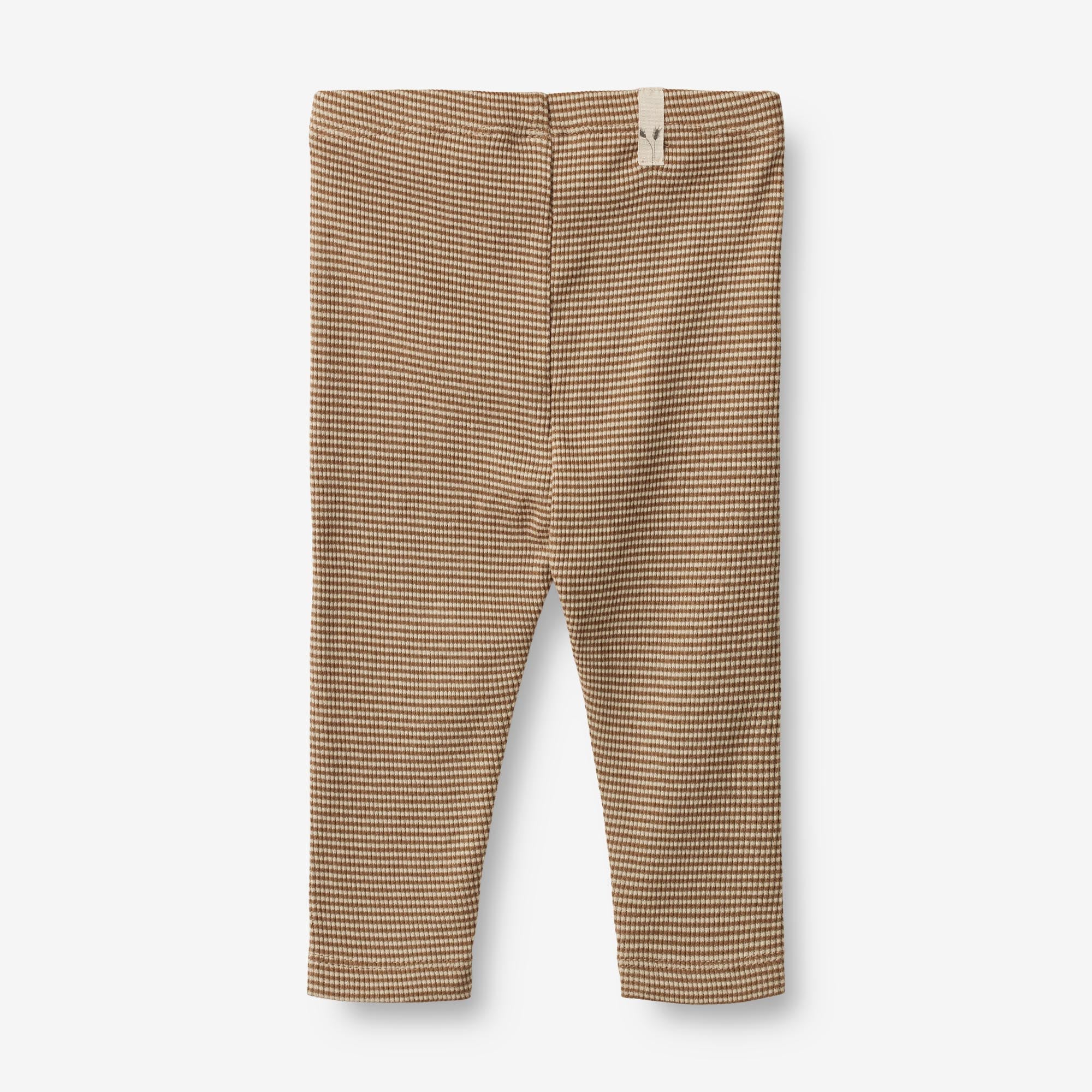 Jersey Leggings Jules | Baby - beige rib stripe - Image 2