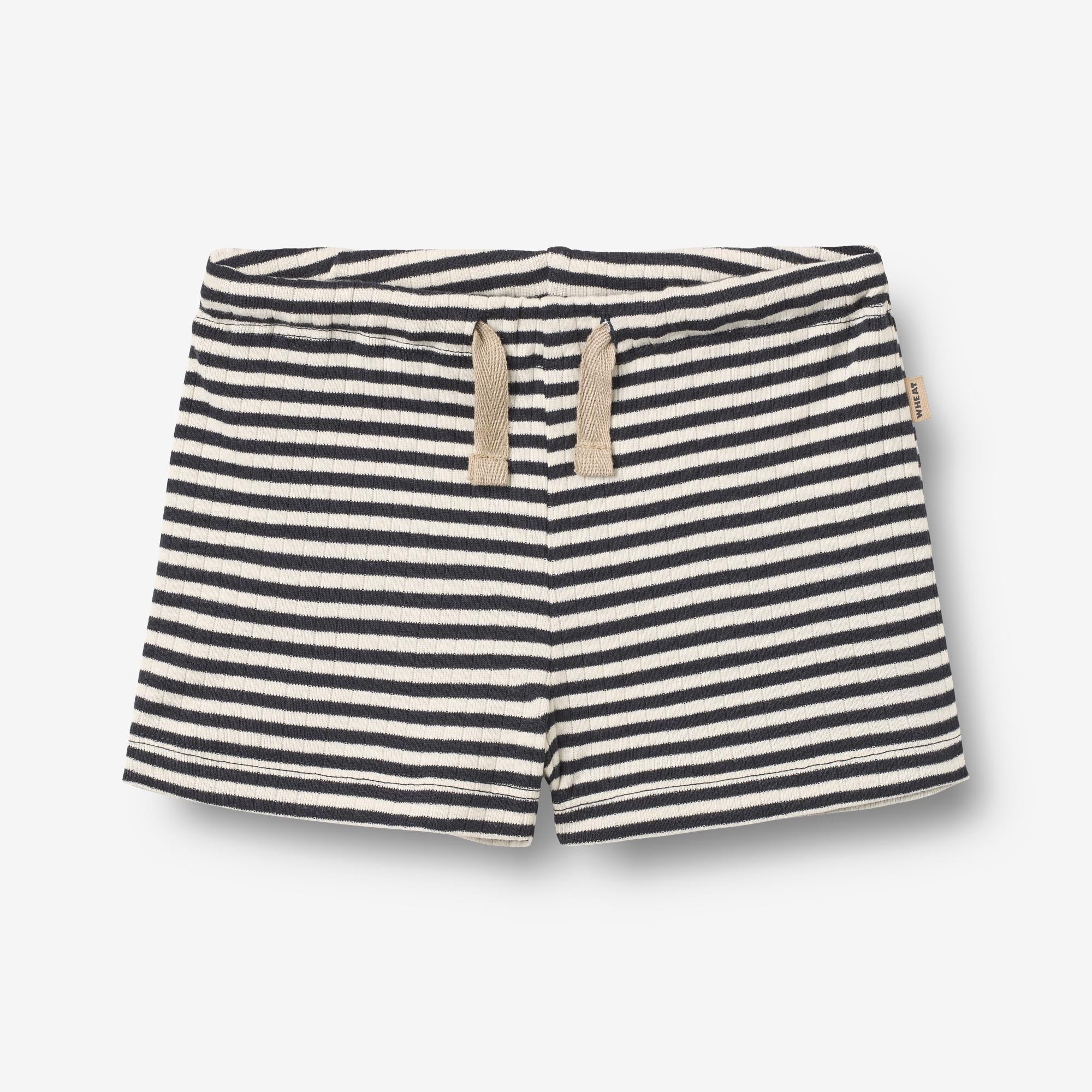 Jersey Shorts Vic - navy rib stripe