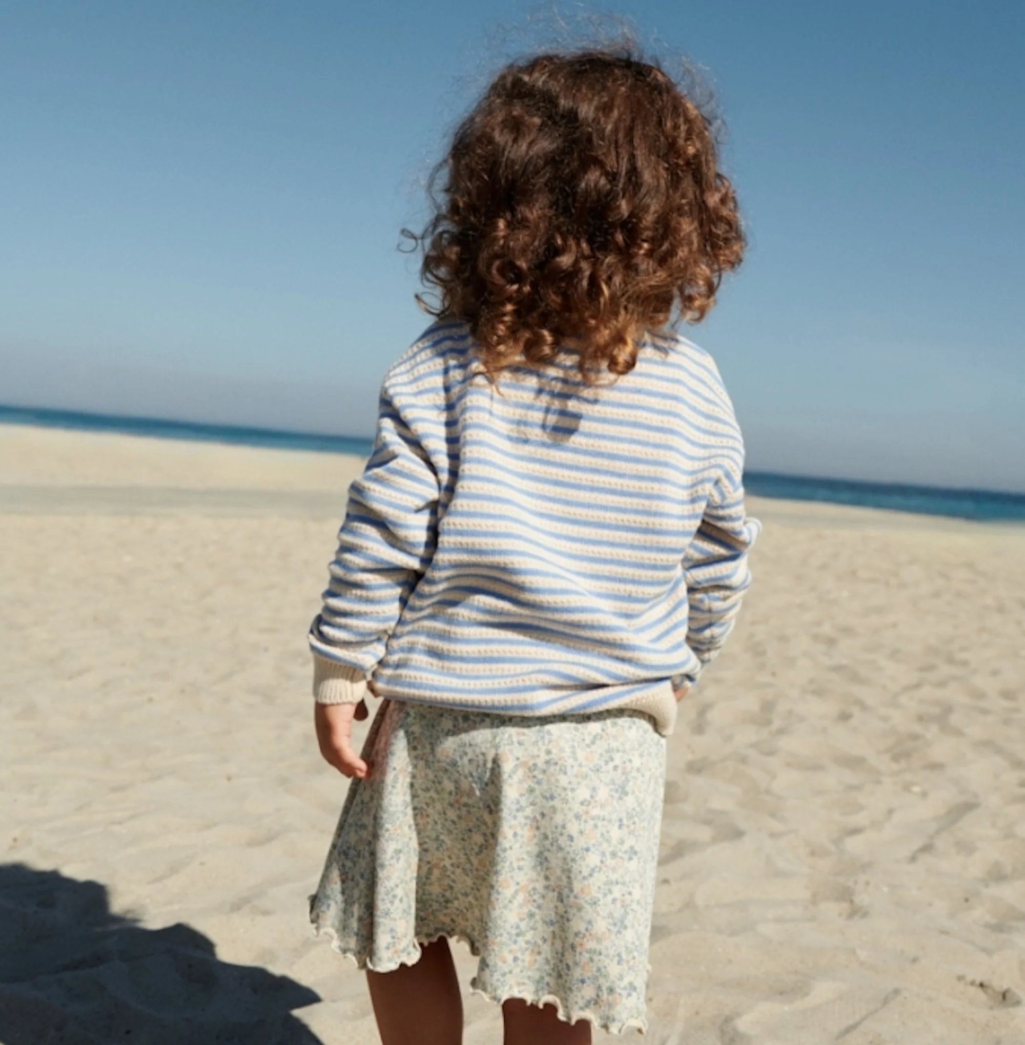 Jersey Skirt Rosie - sandshell mini flowers - Image 4