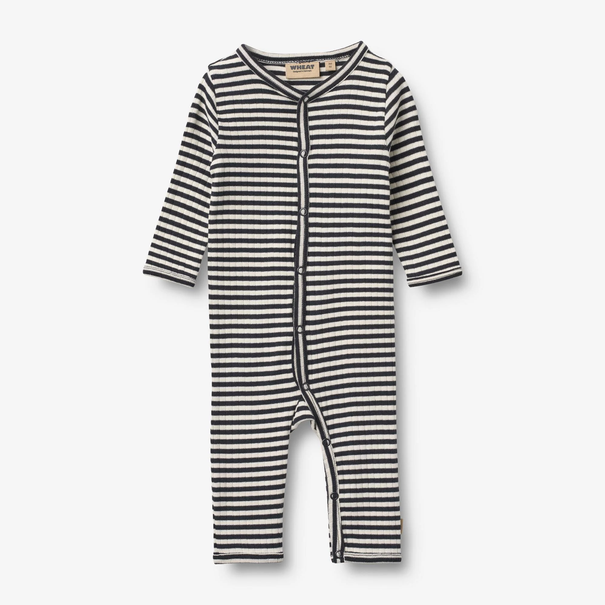 Jumpsuit L/S Dusty - navy rib stripe
