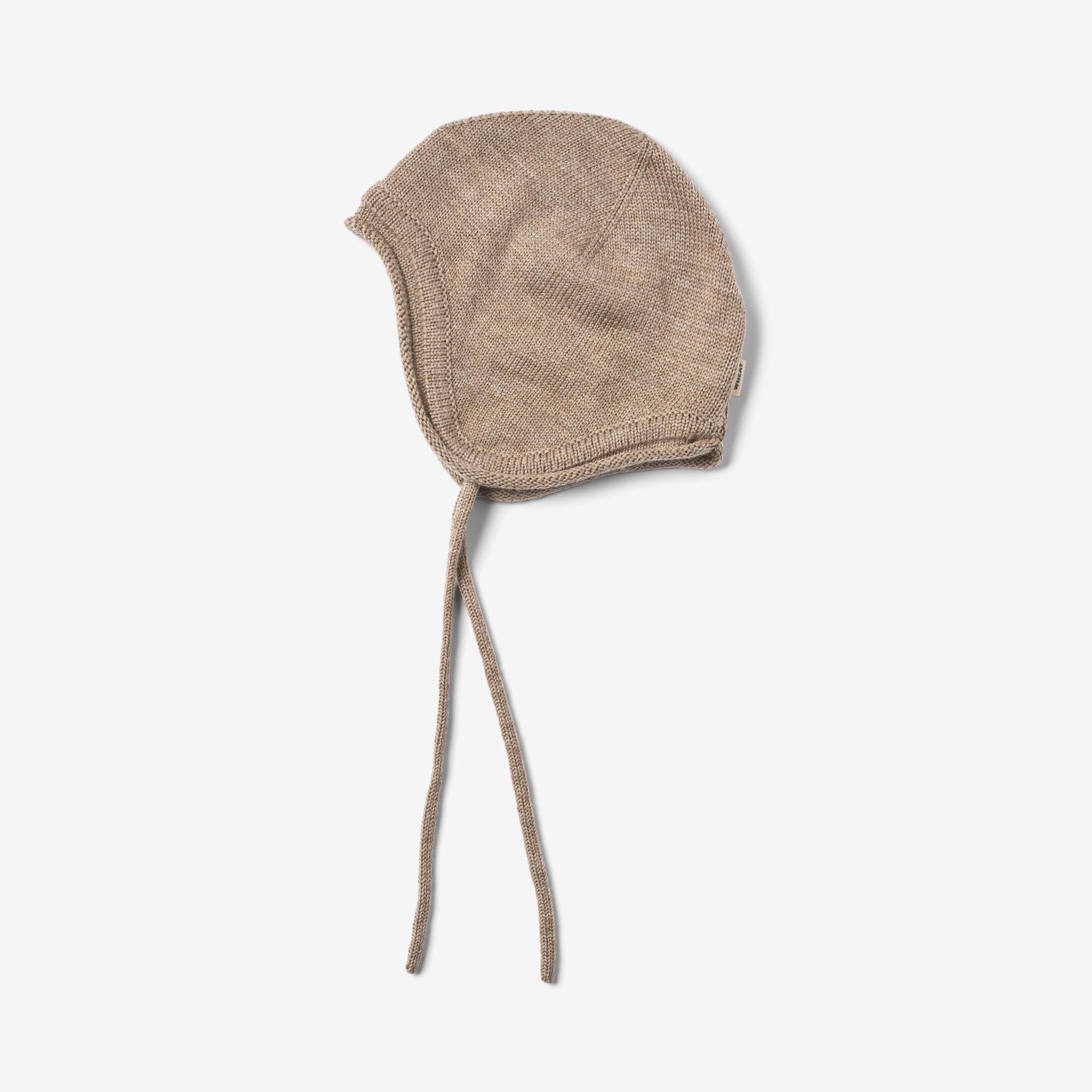 Knit Bonnet Leify - grey camel melange