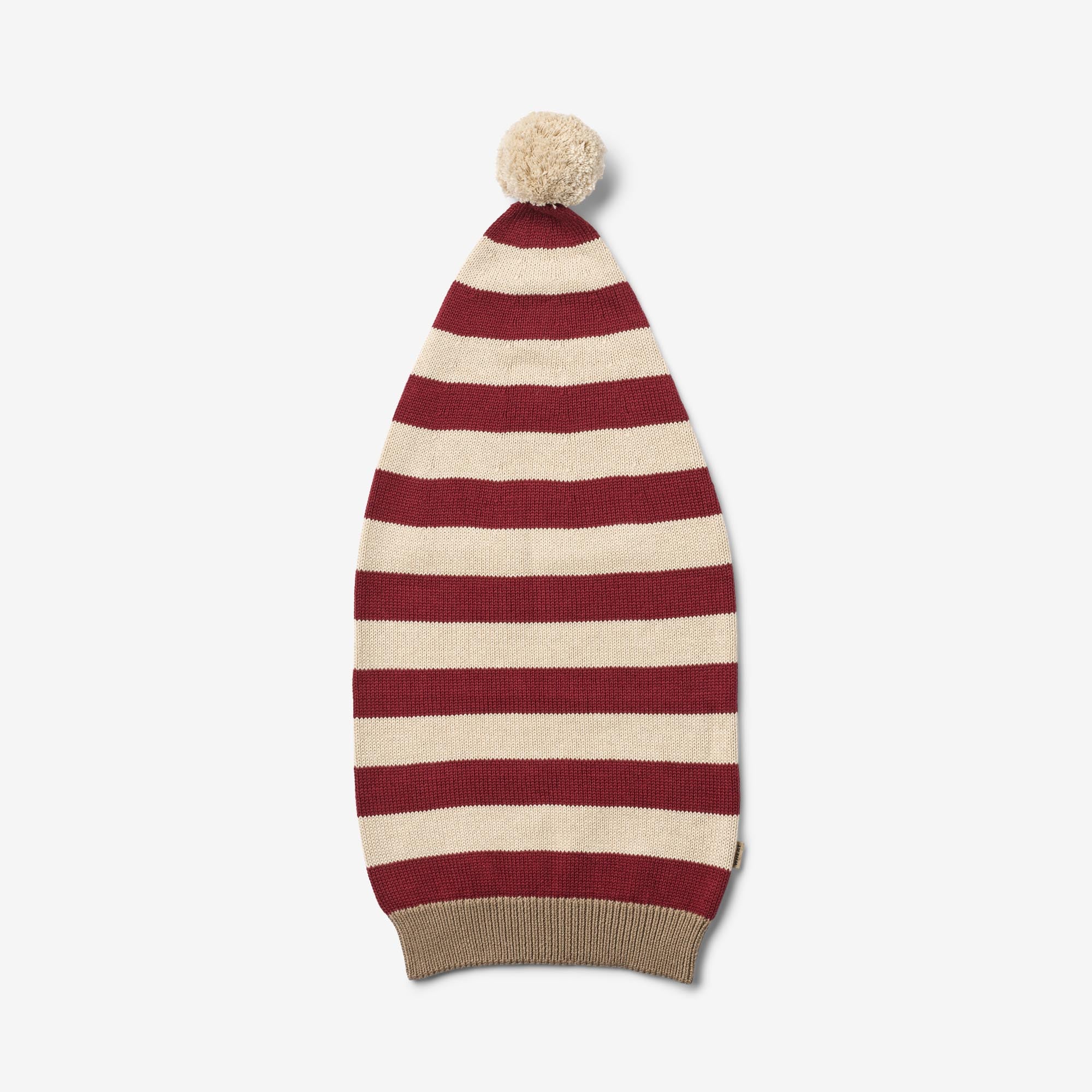 Knitted Christmas Hat - red stripe
