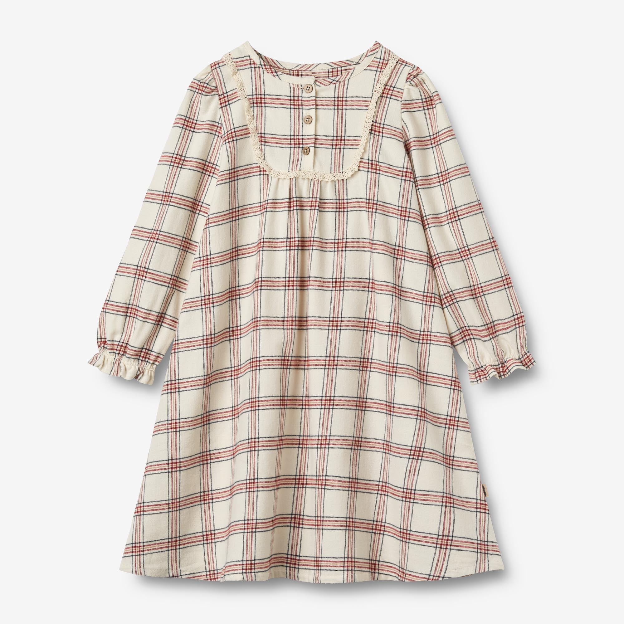 Nightgown Gudrun - eggshell check
