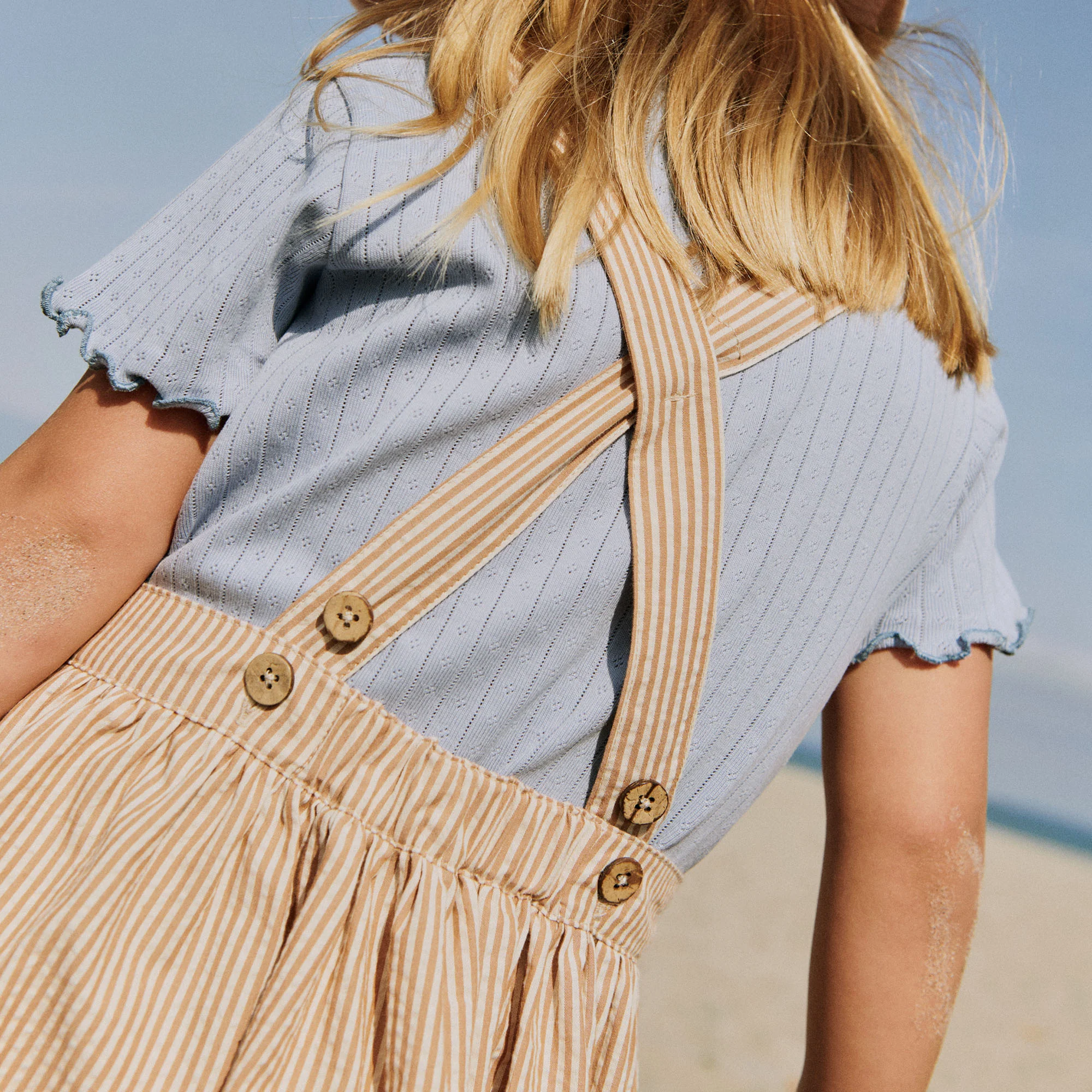 Pinafore Agnes - caramel stripe - Image 2