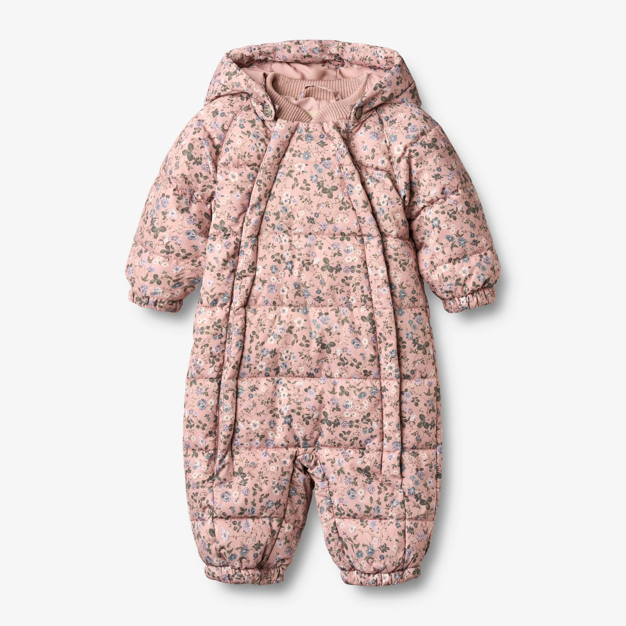 Puffer suit Edem - rose powder flowers
