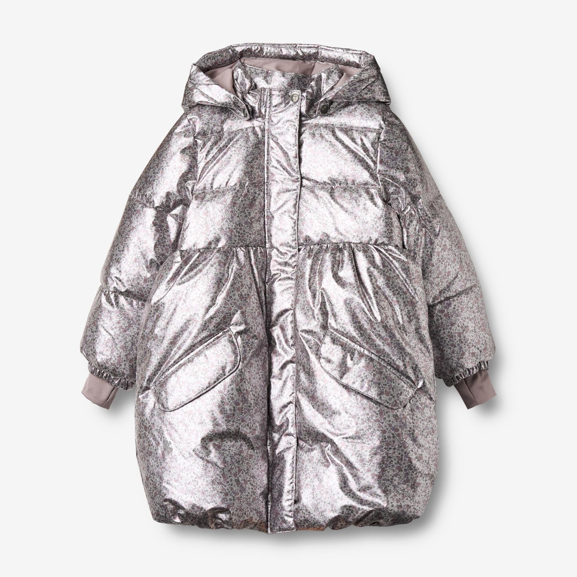 Puffer Coat Luna - silver flower meadow