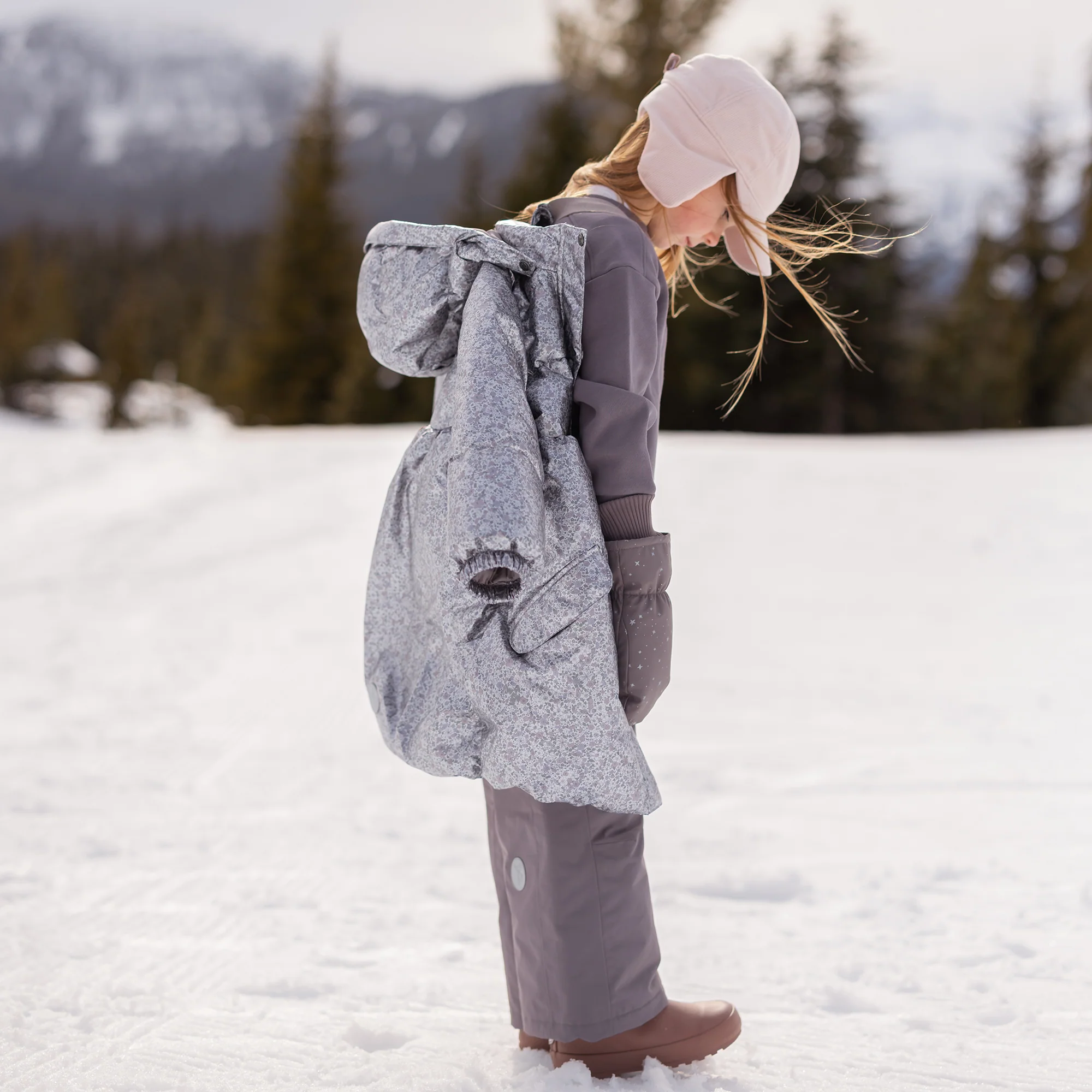 Puffer Coat Luna - silver flower meadow - Image 2