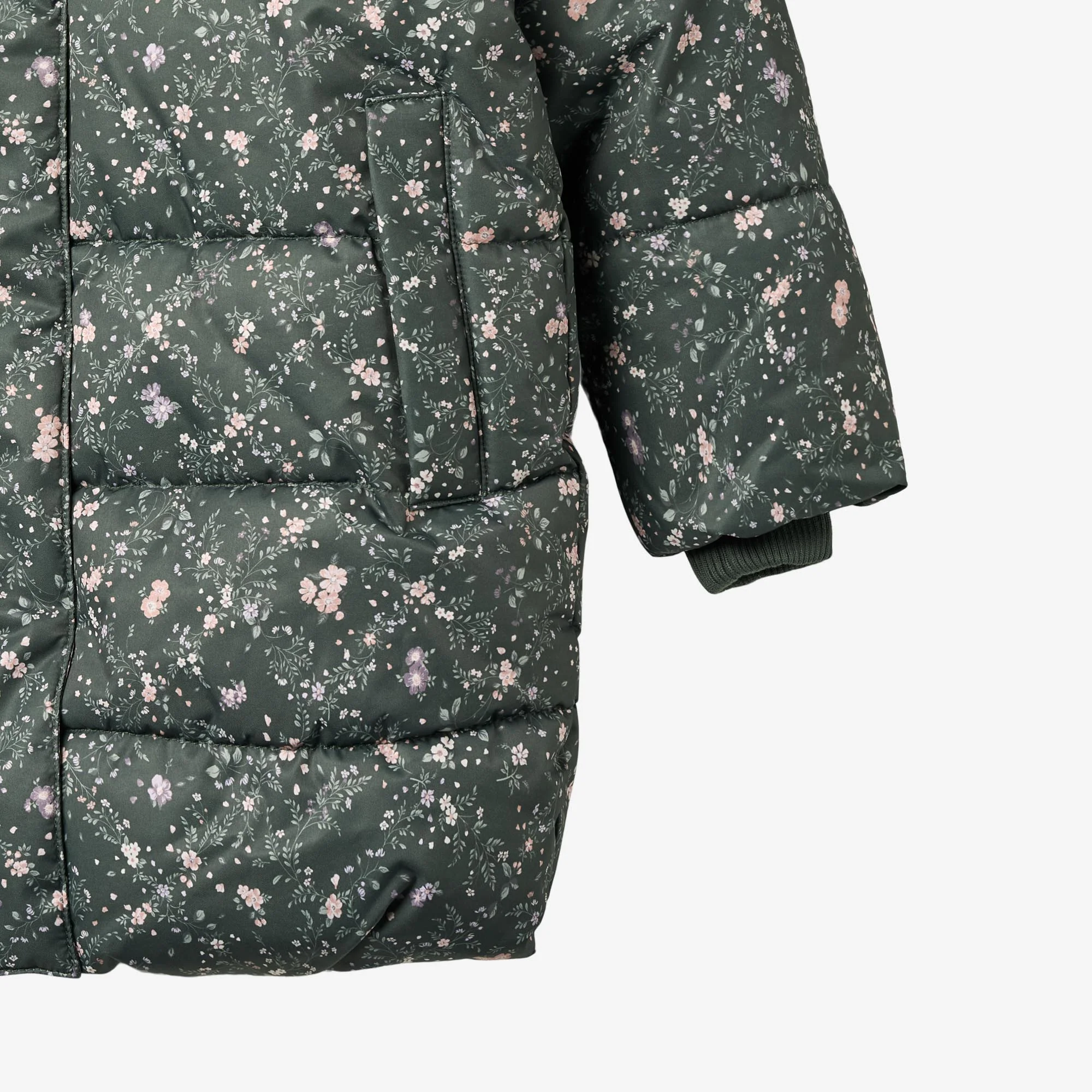 Puffer Coat Yrsa - forest lake checked flowers - Image 3