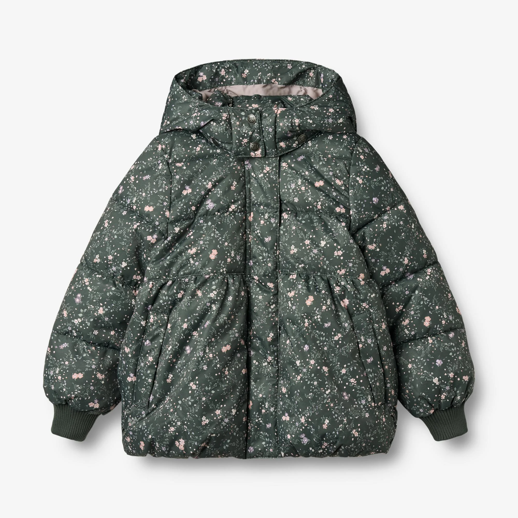 Puffer Jacket Karla - forest lake checked flowers