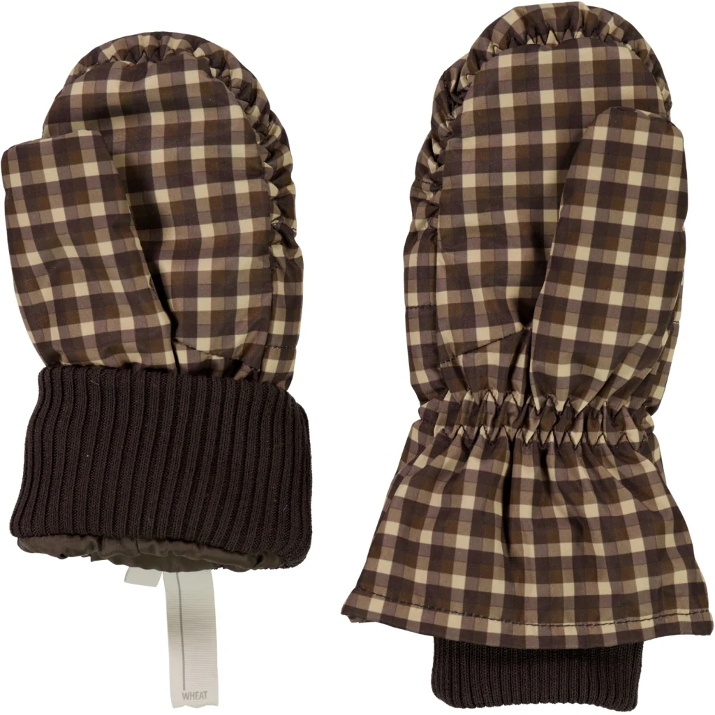 Puffer Mittens jazz - brown check - Image 3