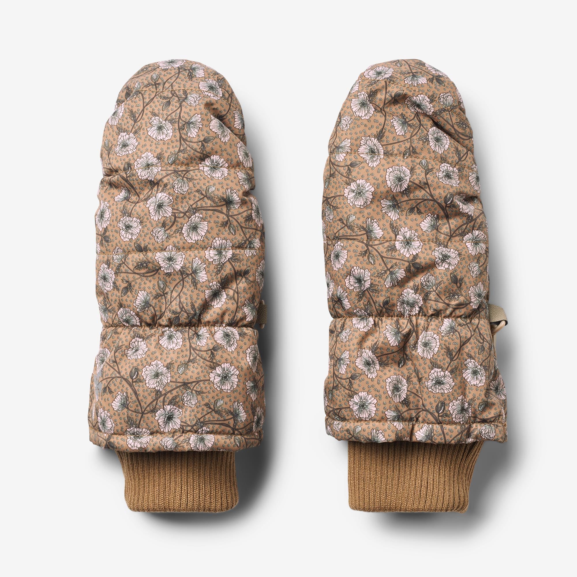 Puffer Mittens Jazz - caramel anemones