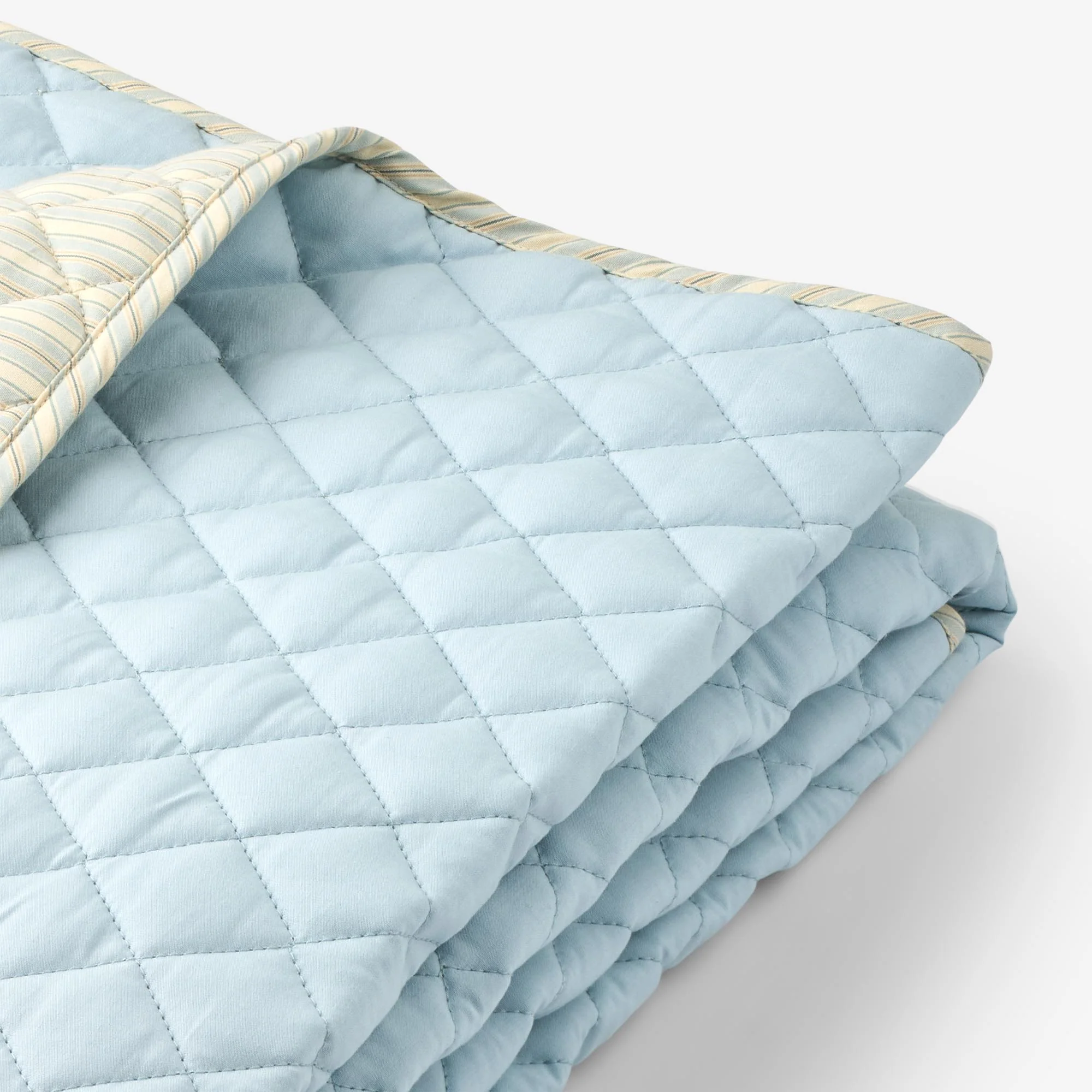 Quilt Blanket - blue ocean stripe - Image 4