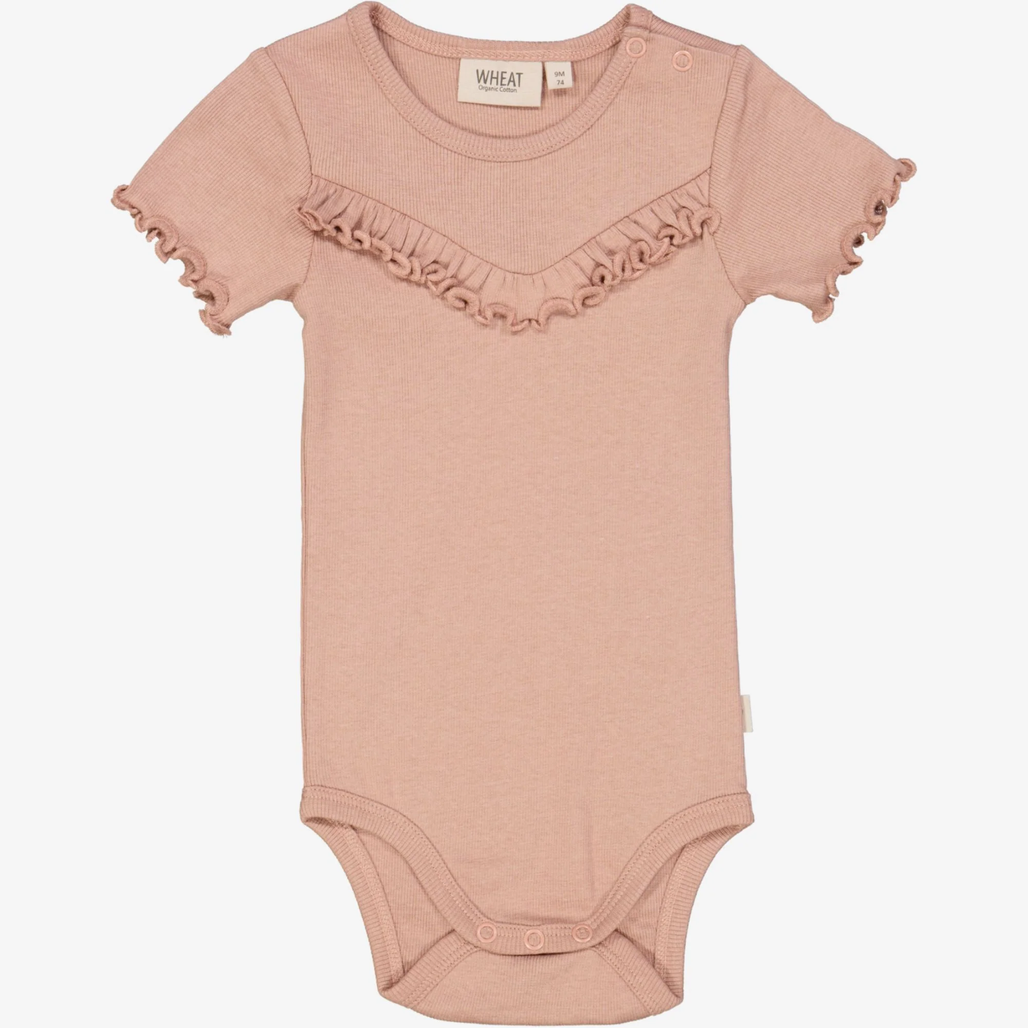 Rib Body Ruffle SS - rose dawn