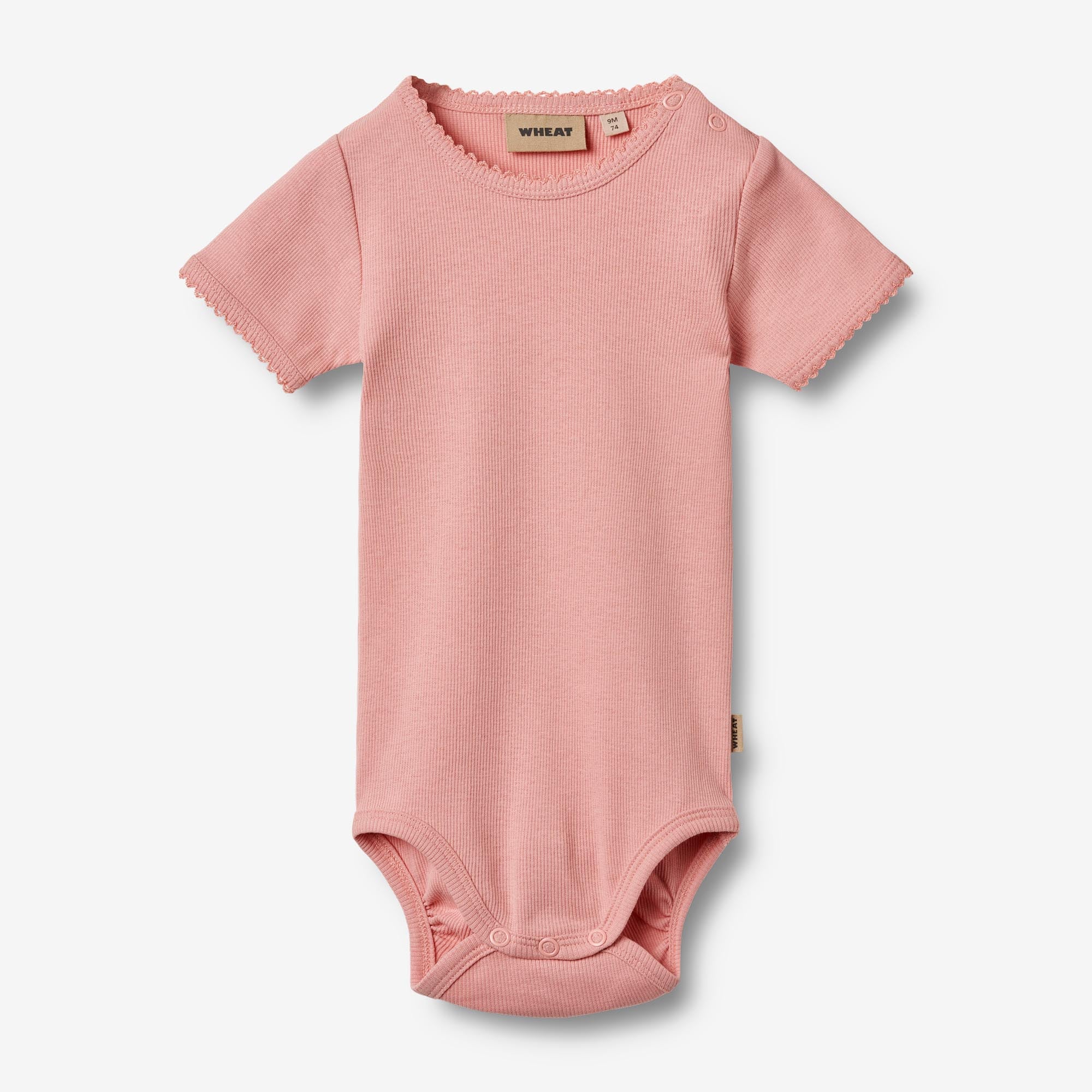 Rib Body S/S Lace Elisa - rose